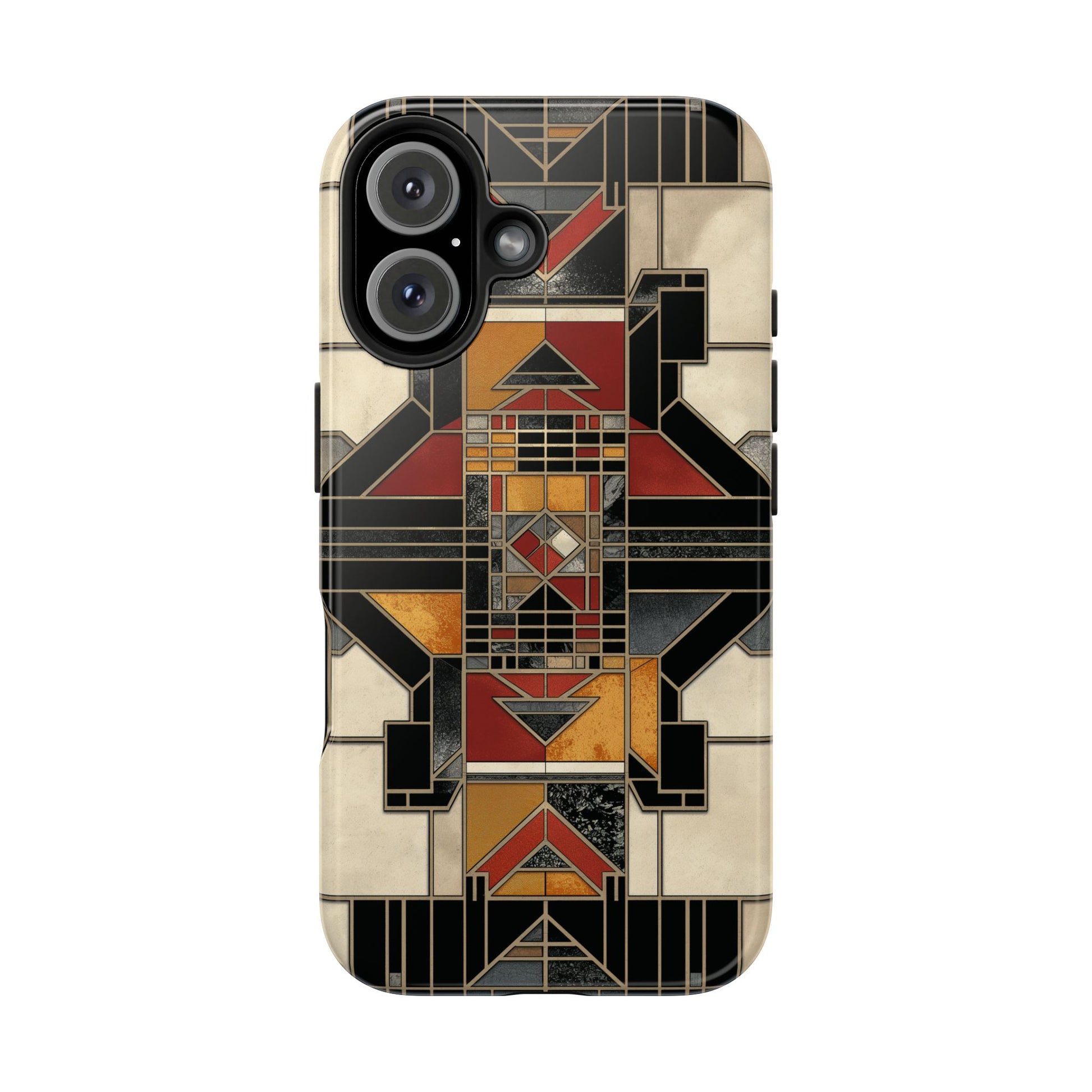 Frank Lloyd Wright Inspired Stained Glass Phone Case - Geometric Elegance for iPhone Models