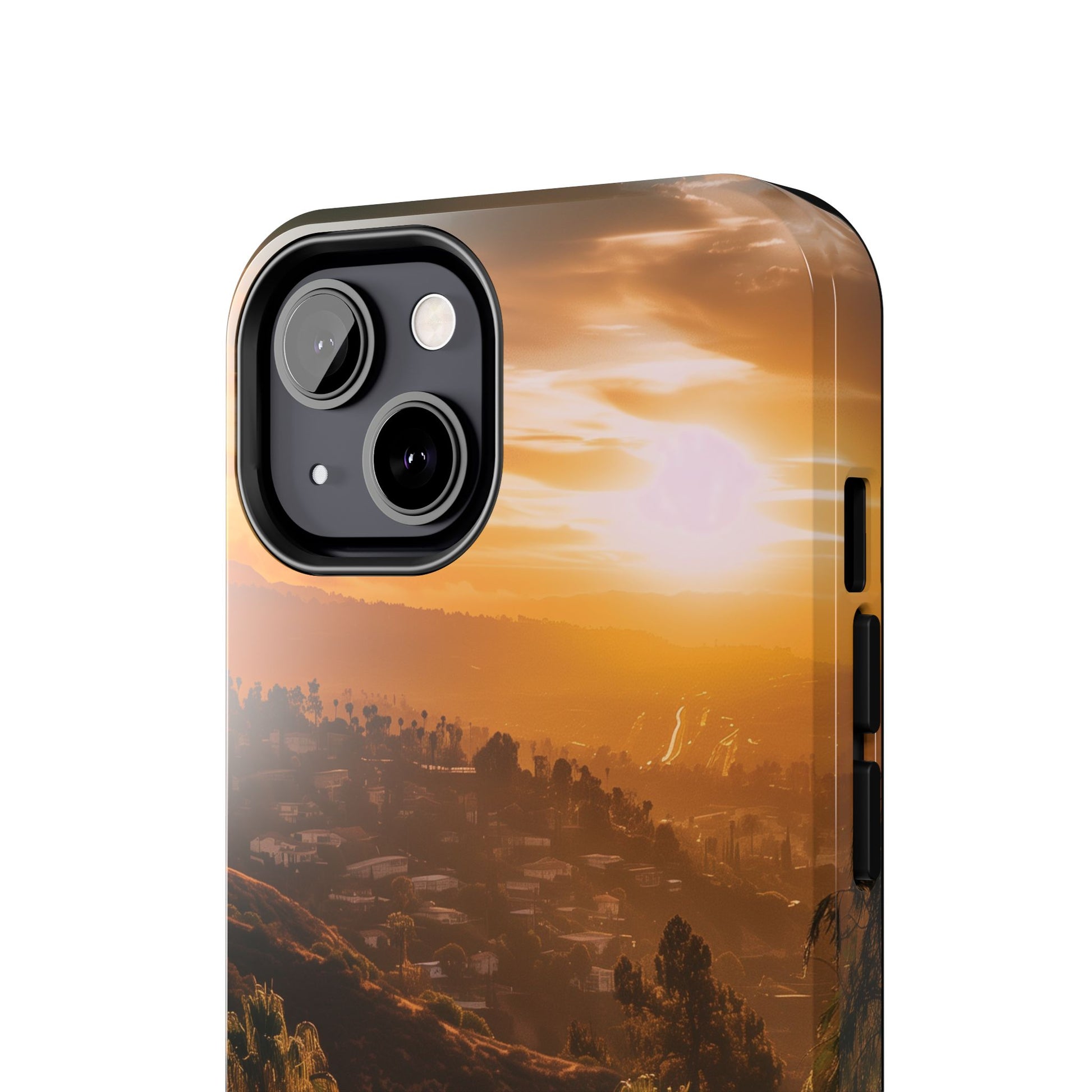 Los Angeles Sunset iPhone Case, Golden Hour Scenic View, Hollywood Hills Sunset Phone Case, Palm Trees Phone Case, iphone 15 pro max case