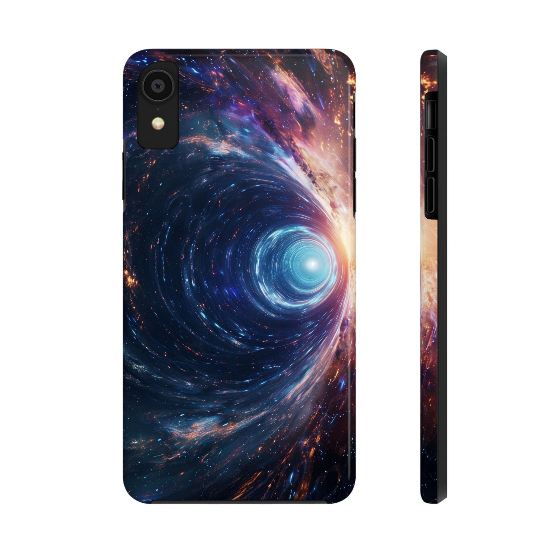 Geeky iPhone Case - Space Geek Case - Space Wormholes Phone Case - Cosmic Galaxy Cover with Futuristic Wormhole Design - Sci-Fi iphone Case
