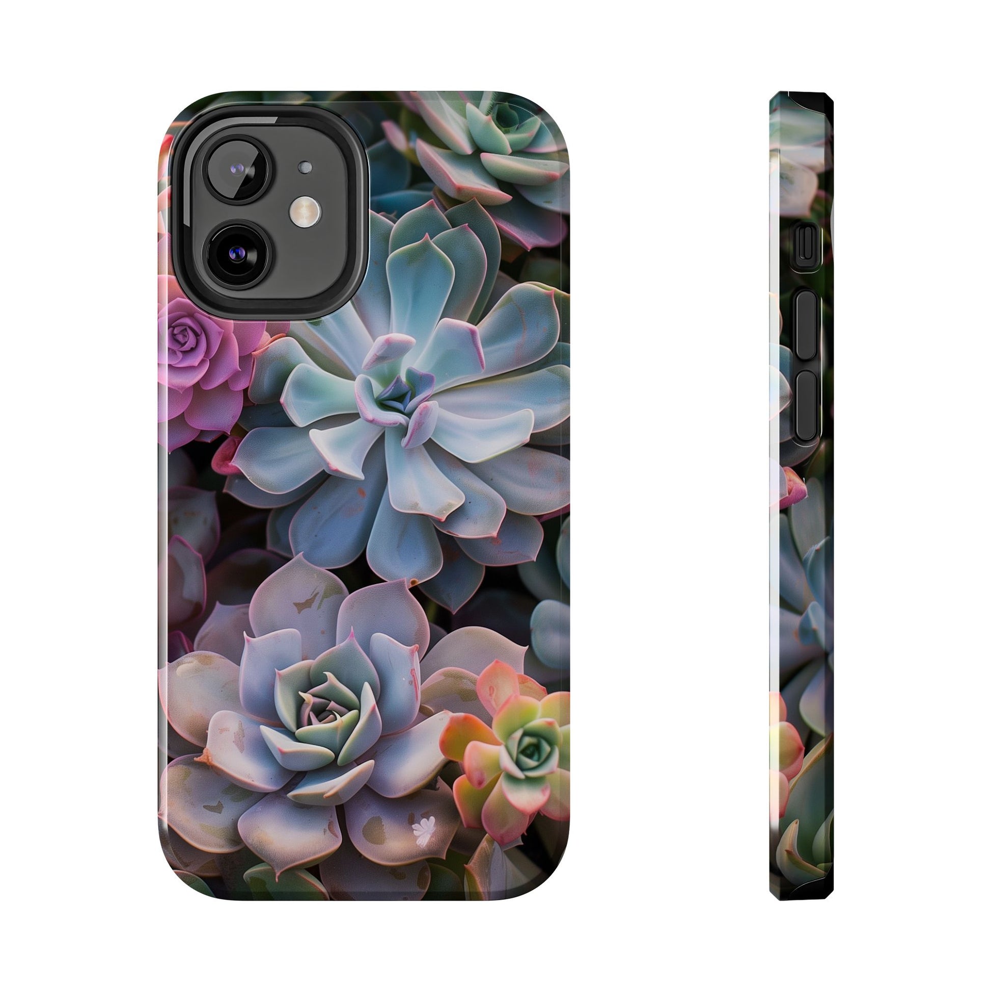 Pastel Succulent Flower Design Durable Phone Case - Tough Protection for iPhones