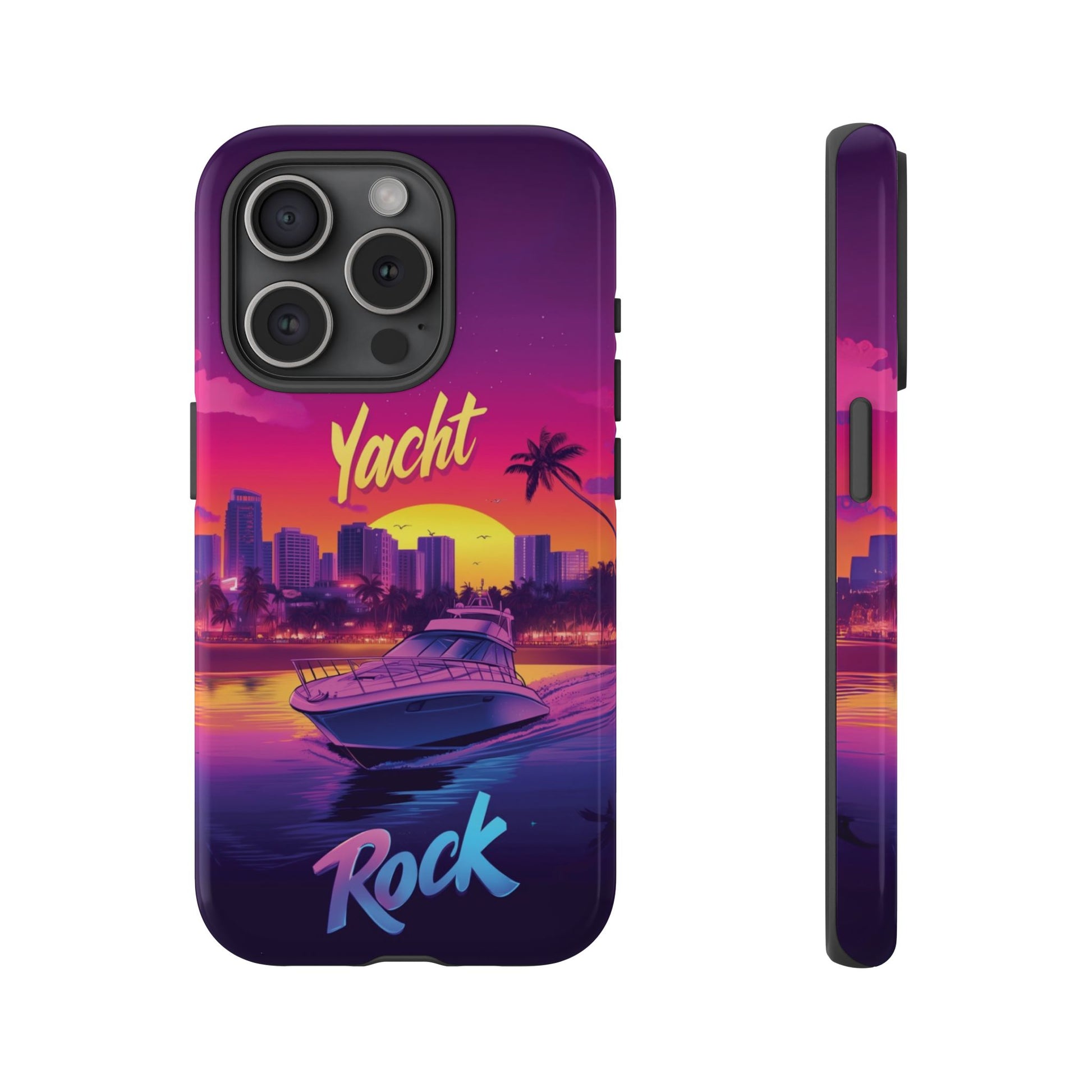 Yacht Rock Custom Phone Case iPhone 13 14 15 16 Pro Max Sunset Cruise Harbor Miami Vice Yacht Rock Gift Boating Captain South Beach Surfing