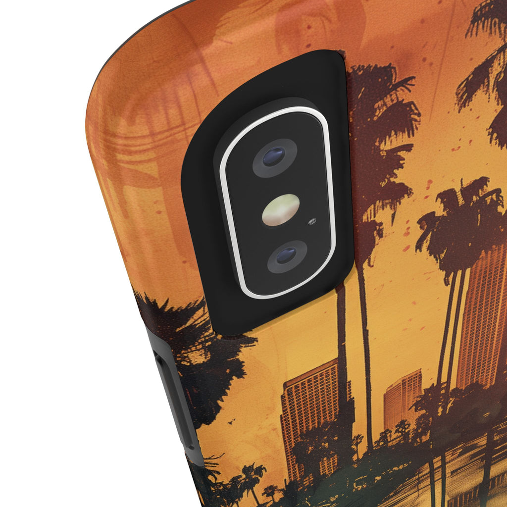 Los Angeles Sunset iPhone Case, Golden Hour Scenic View, Hollywood Hills Sunset Phone Case, Palm Trees Phone Case, iphone 15 pro max case