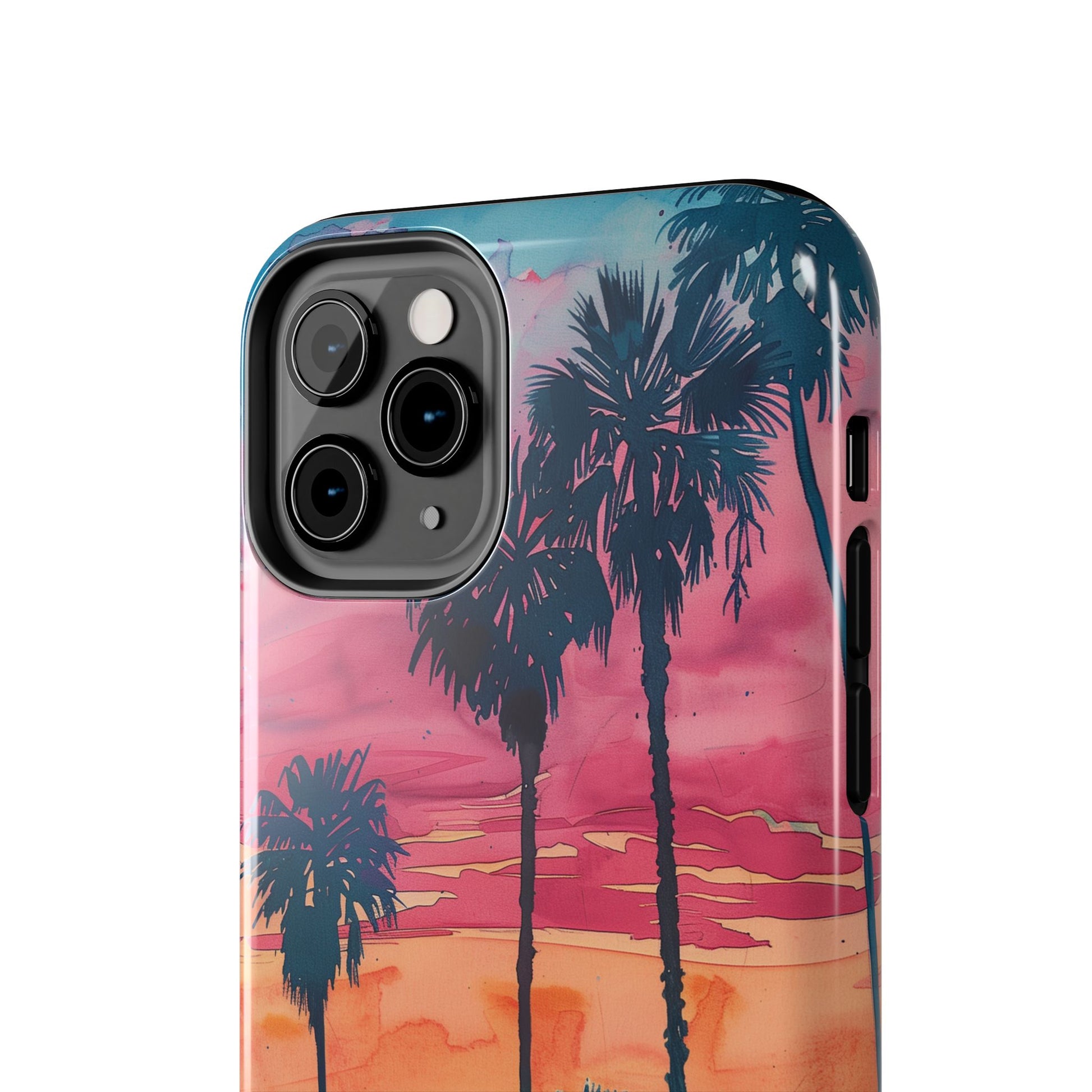 Los Angeles Sunset iPhone Case, Golden Hour Scenic View, Hollywood Hills Sunset Phone Case, Palm Trees Phone Case, iphone 15 pro max case