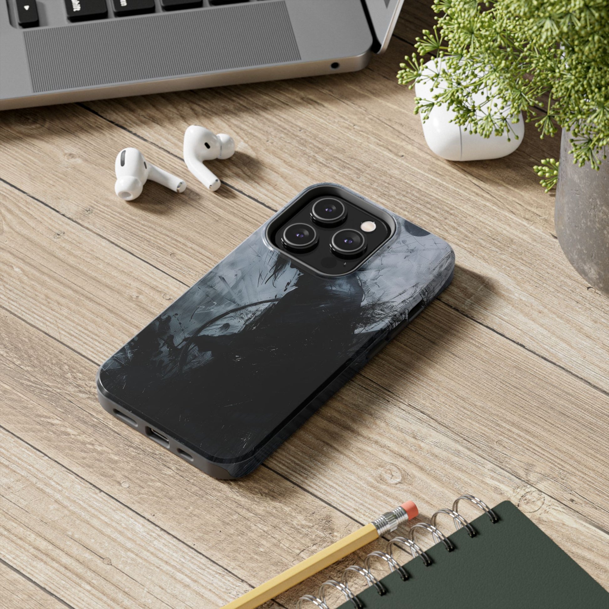 Gothic Art Phone Case Silhouette, Sandman Phone Case, Moon and Tarot Phone Case, Halloween Spooky Season, Dark Academia iPhone 15 Pro Max