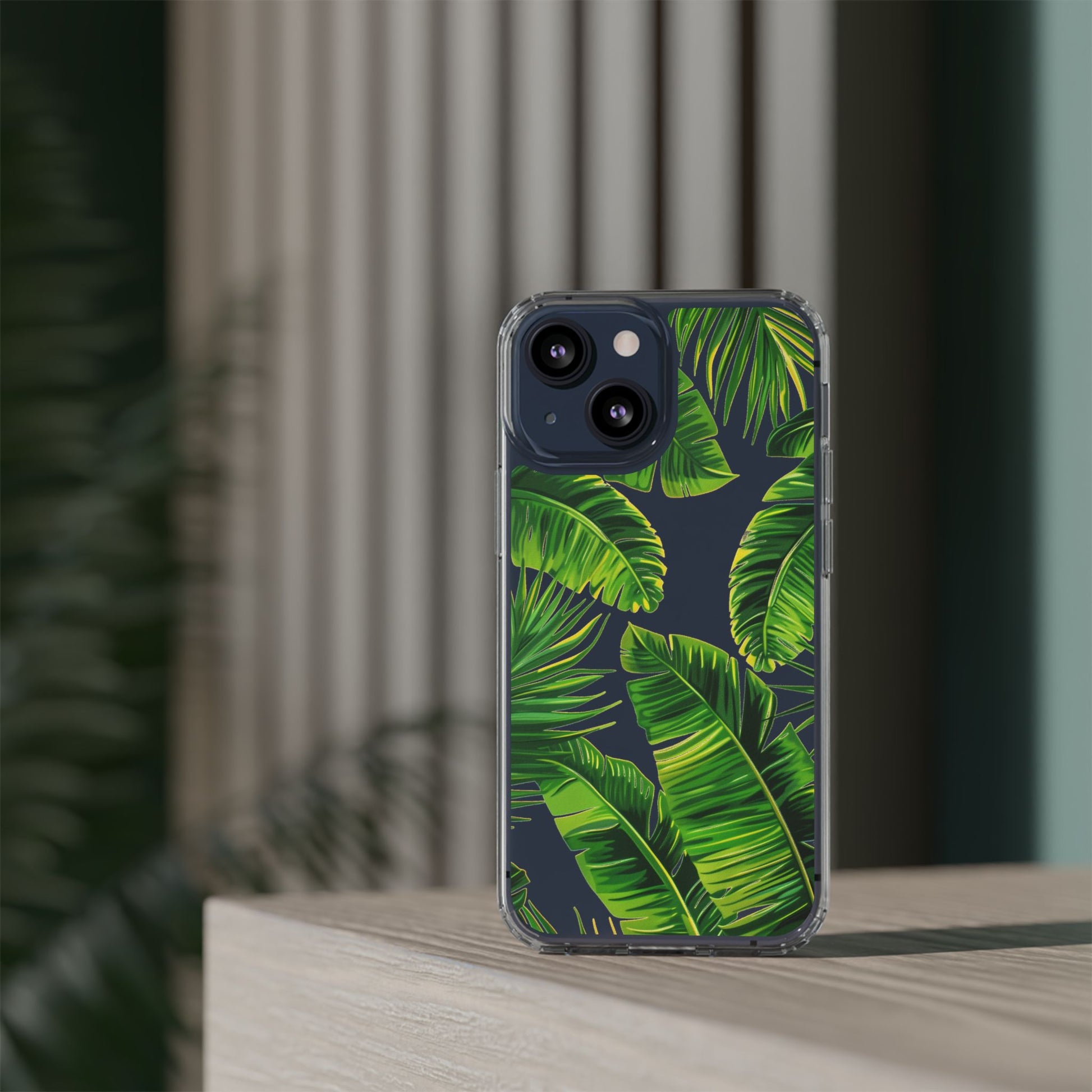 Custom Clear Palm Tree Leaf Phone Case, Palm Frond Phone Case, Tropical Leaf Design Summer Boho Chic iPhone 13 14 15 16 Pro Max Galaxy S24