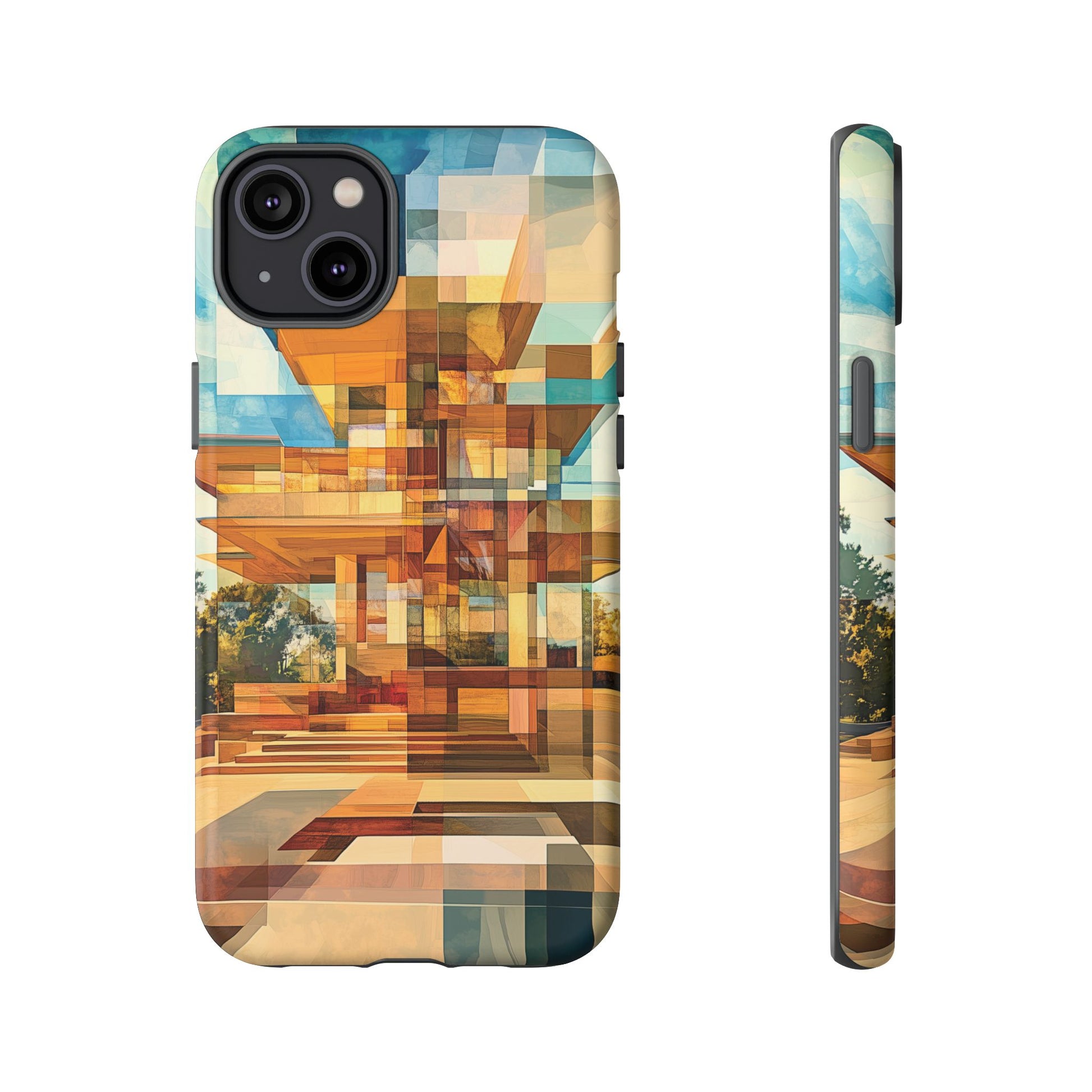 Frank Lloyd Wright Inspired Prairie Usonian Phone Case Geometric Stained Glass Art Deco Marble Gold 13 14 15 16 iPhone Pro Max Galaxy Pixel