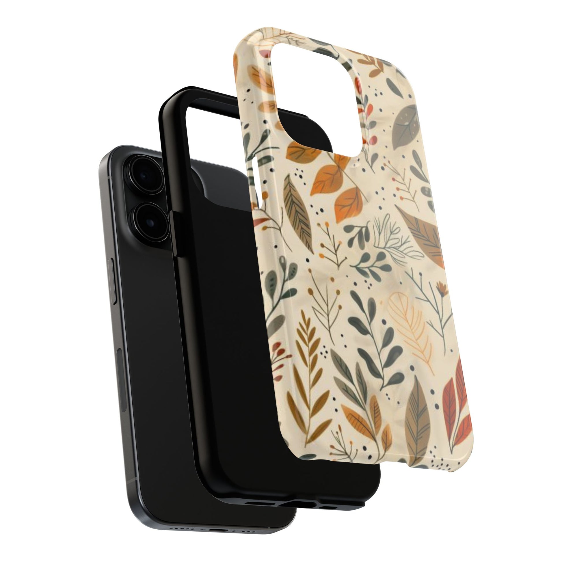 Custom Dried Leaves iPhone Case Cottagecore Leaf Cute Autumn Colors Cover, Flower Lovers Case Fall iPhone Case