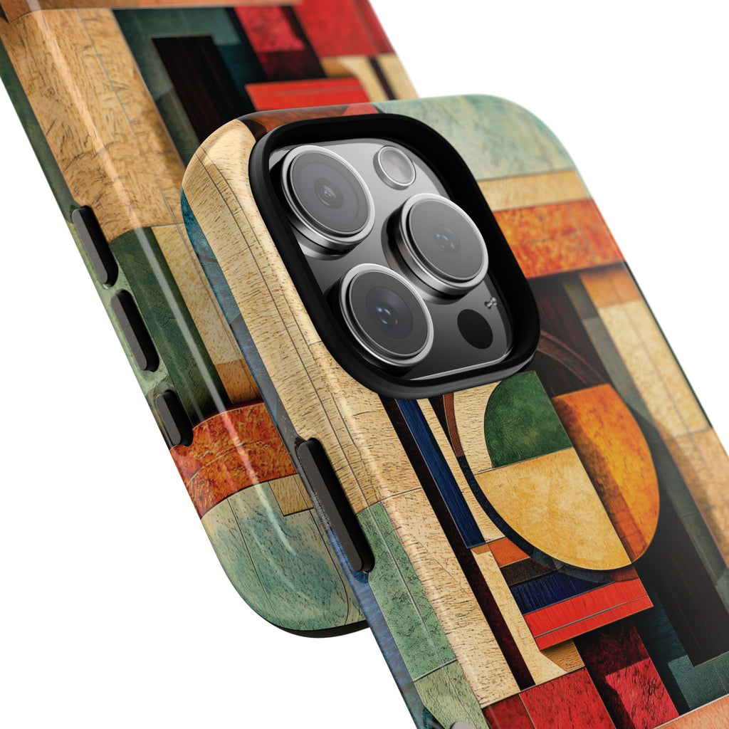 Tan Prairie Style Frank Lloyd Wright Usonian Phone Case Geometric Stained Glass Art Deco Marble Gold 13 14 15 16 iPhone Pro Max Galaxy Pixel