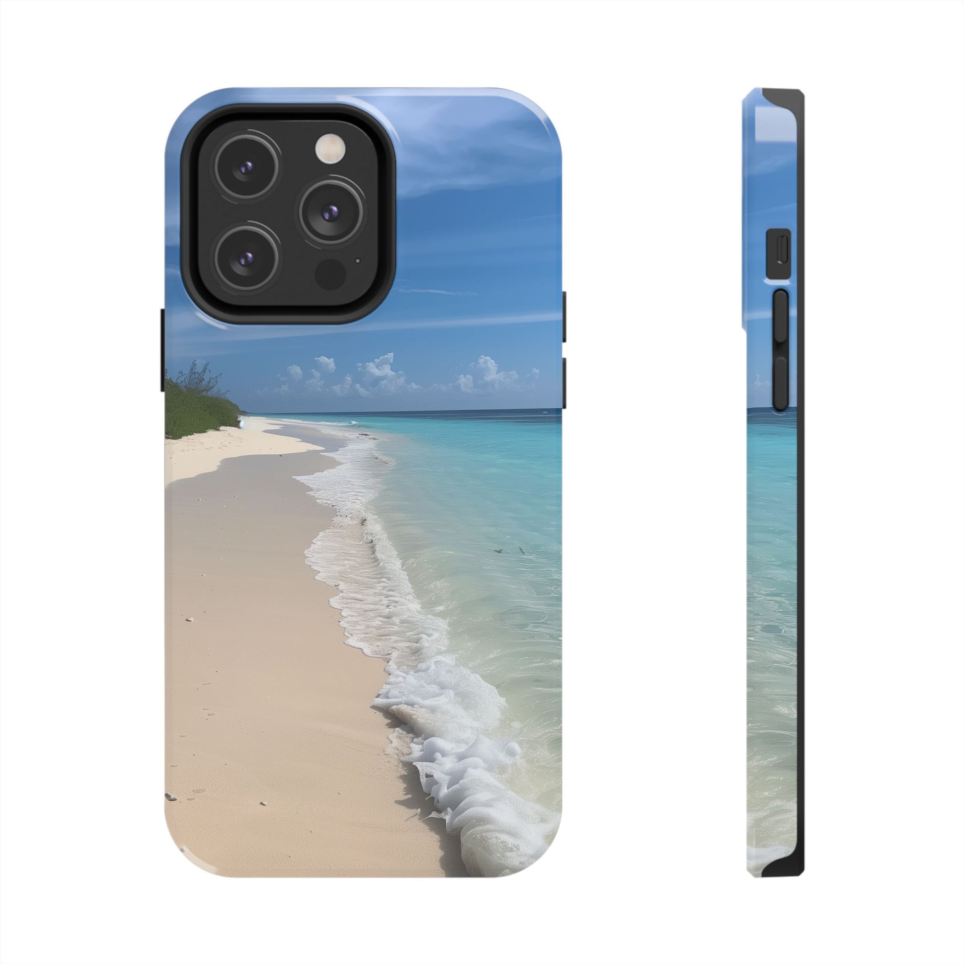 Ocean Beach Scene Phone Case White Sand Turquoise Water iPhone 13 14 15 16 Pro Max Plus Samsung Galaxy S23 Sunset Sunshine Oceanfront Cruise