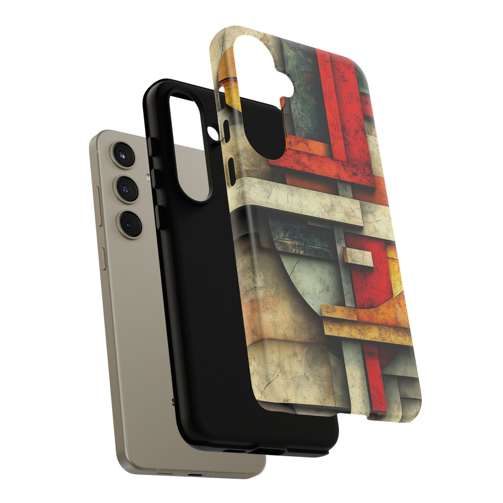 Red Prairie Style Frank Lloyd Wright Usonian Phone Case Geometric Stained Glass Art Deco Marble Gold 13 14 15 16 iPhone Pro Max Galaxy Pixel