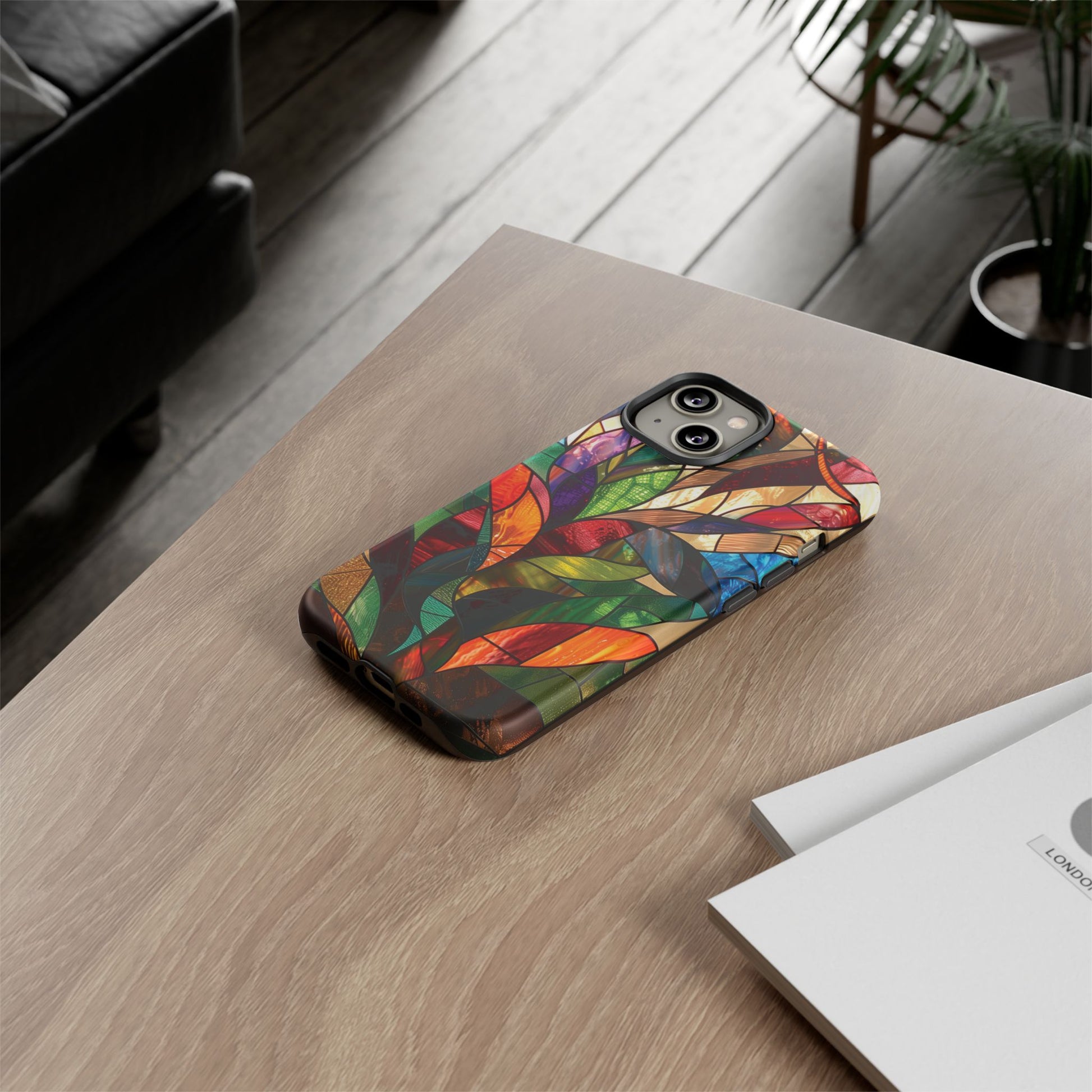 Frank Lloyd Wright Inspired Stained Glass Phone Case Mid Mod Geometric Artistic Architectural Design Art Deco iphone 13 14 15 16 Pro Max