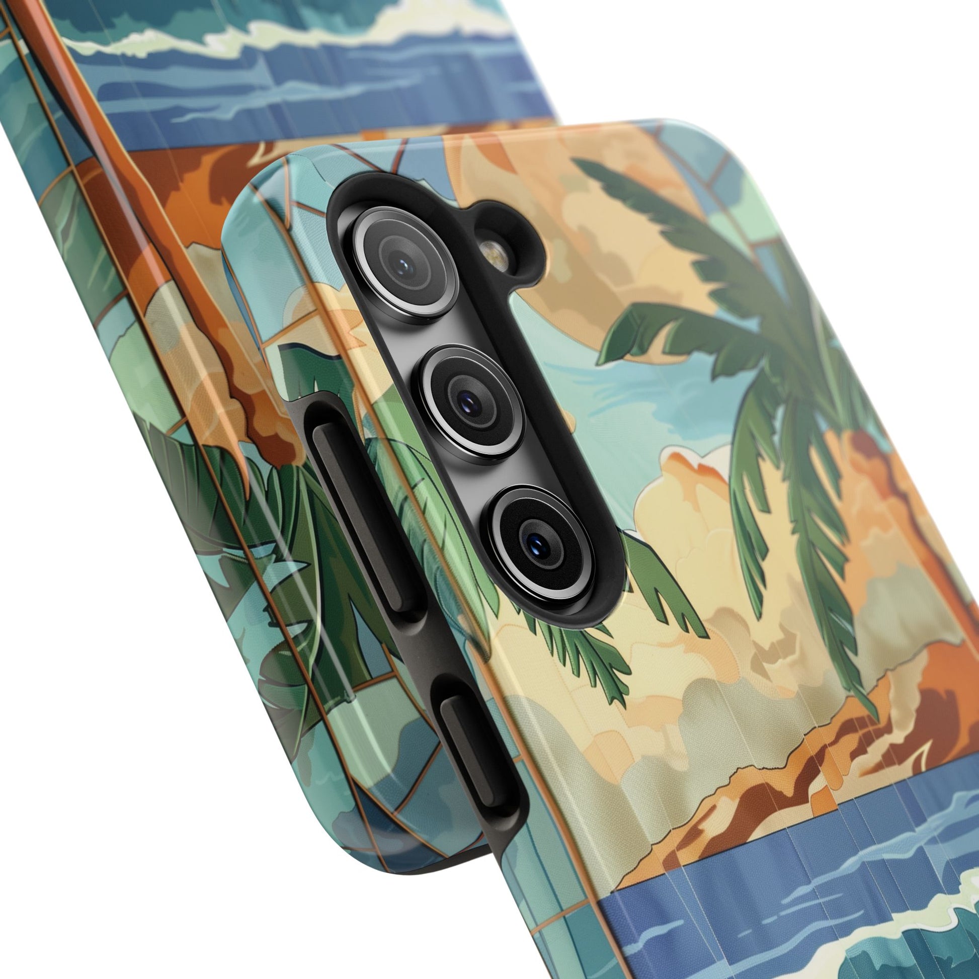 Retro Beach Scene Phone Case, Vintage Tropical Ocean iPhone Case, Summer Beach Phone Cover for iPhone, iphone 15 pro max