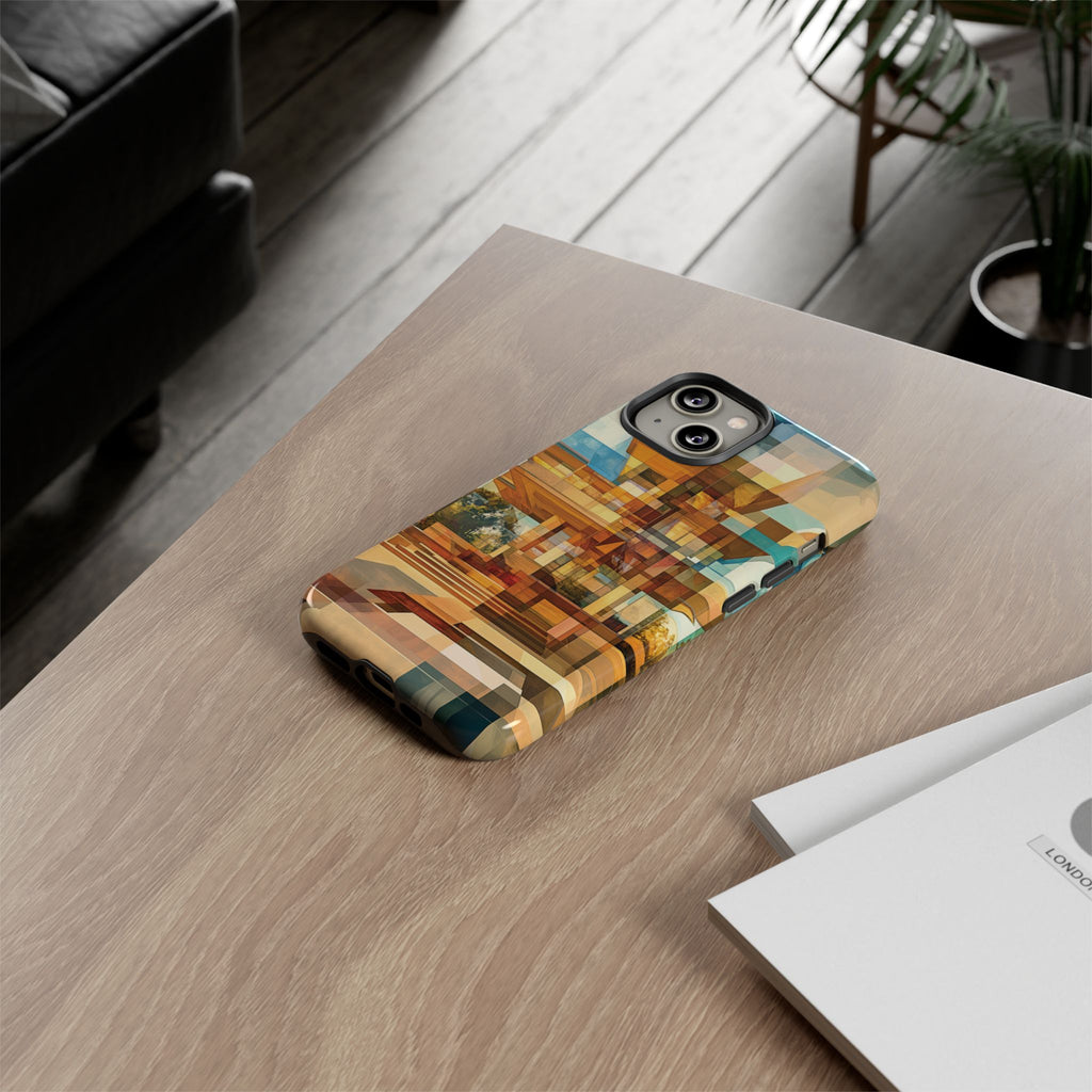 Frank Lloyd Wright Inspired Prairie Usonian Phone Case Geometric Stained Glass Art Deco Marble Gold 13 14 15 16 iPhone Pro Max Galaxy Pixel