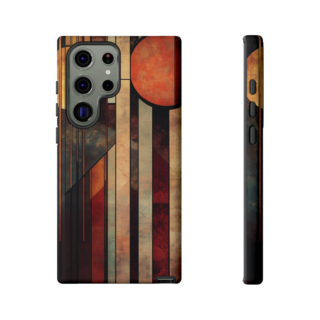 Dark Prairie Frank Lloyd Wright Usonian Phone Case Geometric Stained Glass Art Deco Marble Gold 13 14 15 16 iPhone Pro Max Galaxy Pixel