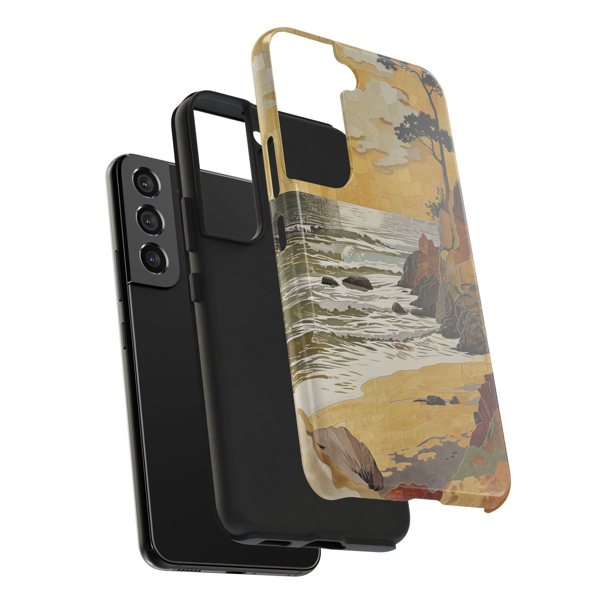 Retro Beach Scene Phone Case, Vintage Tropical Ocean iPhone Case, Summer Beach Phone Cover for iPhone, iphone 15 pro max
