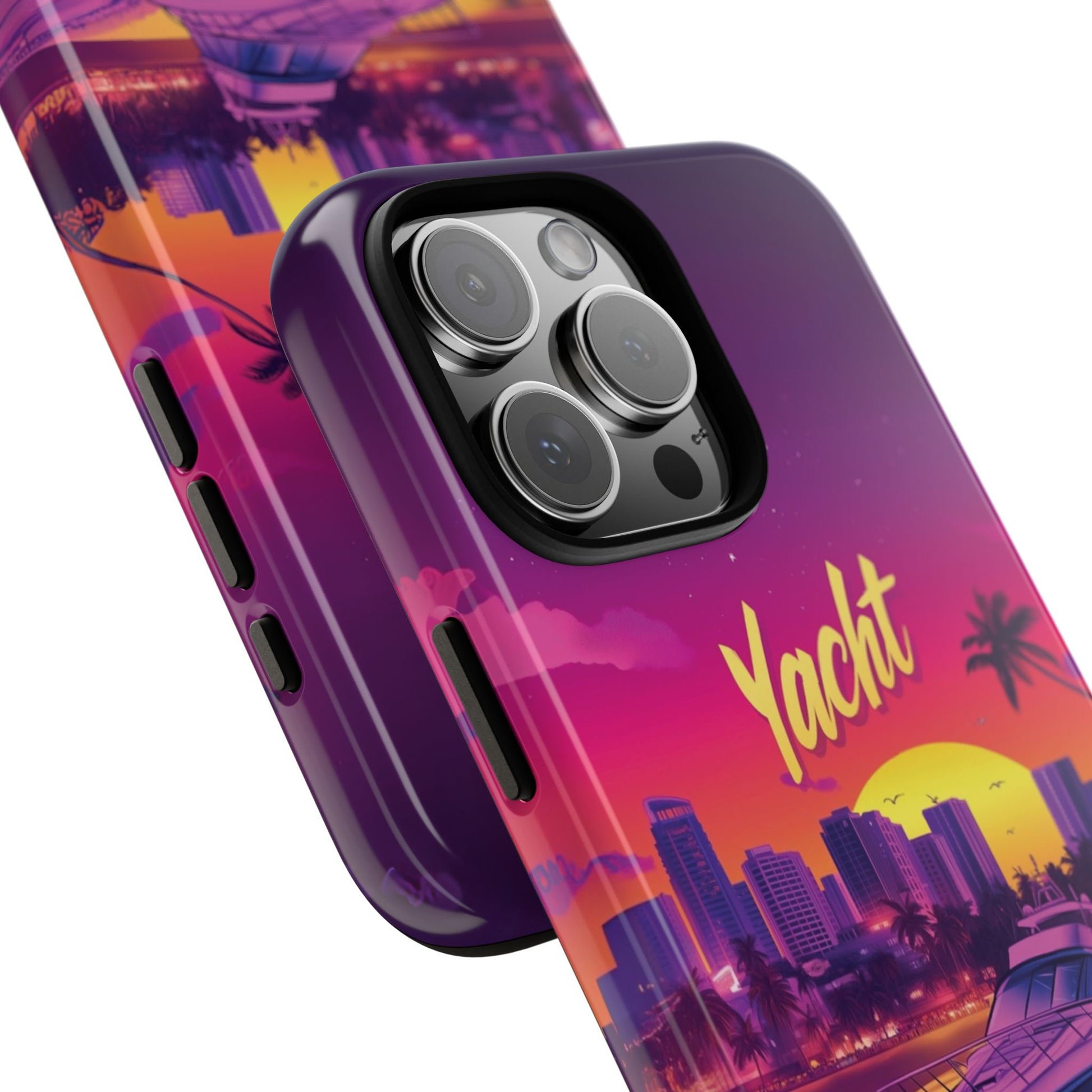 Yacht Rock Custom Phone Case iPhone 13 14 15 16 Pro Max Sunset Cruise Harbor Miami Vice Yacht Rock Gift Boating Captain South Beach Surfing