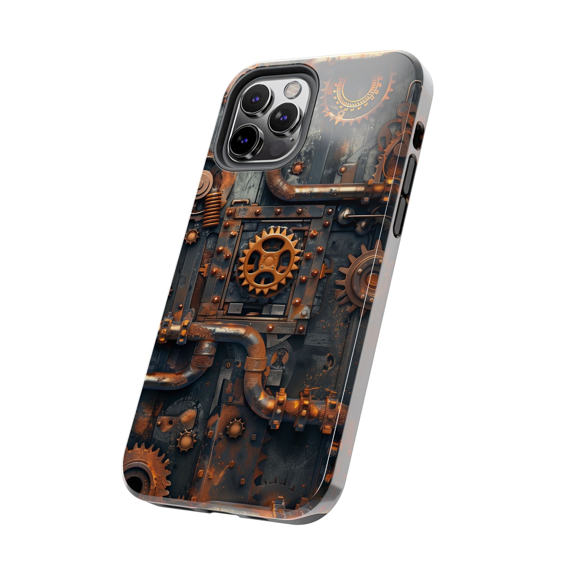 Steampunk Phone Case - Industrial Style Cover with Pipes and Cogs - Unique Steampunk Accessory for Your Phone