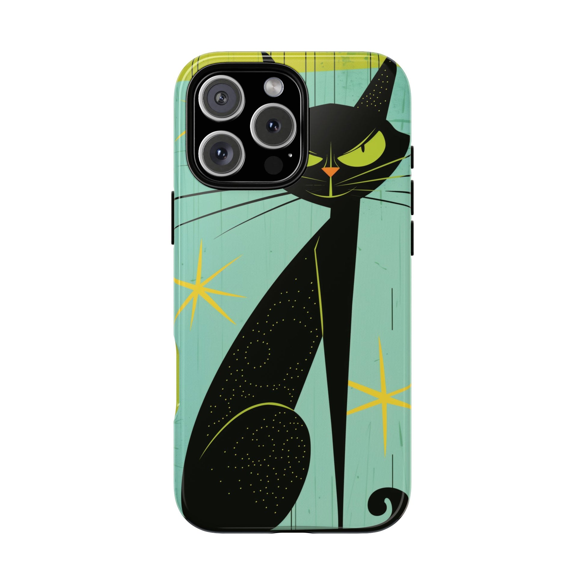 Mid-Century Modern Phone Case, Mid Mod Android Case, Atomic Cats Android Case, Retro Chic Smartphone Cover, Unique Artistic Phone Accessory