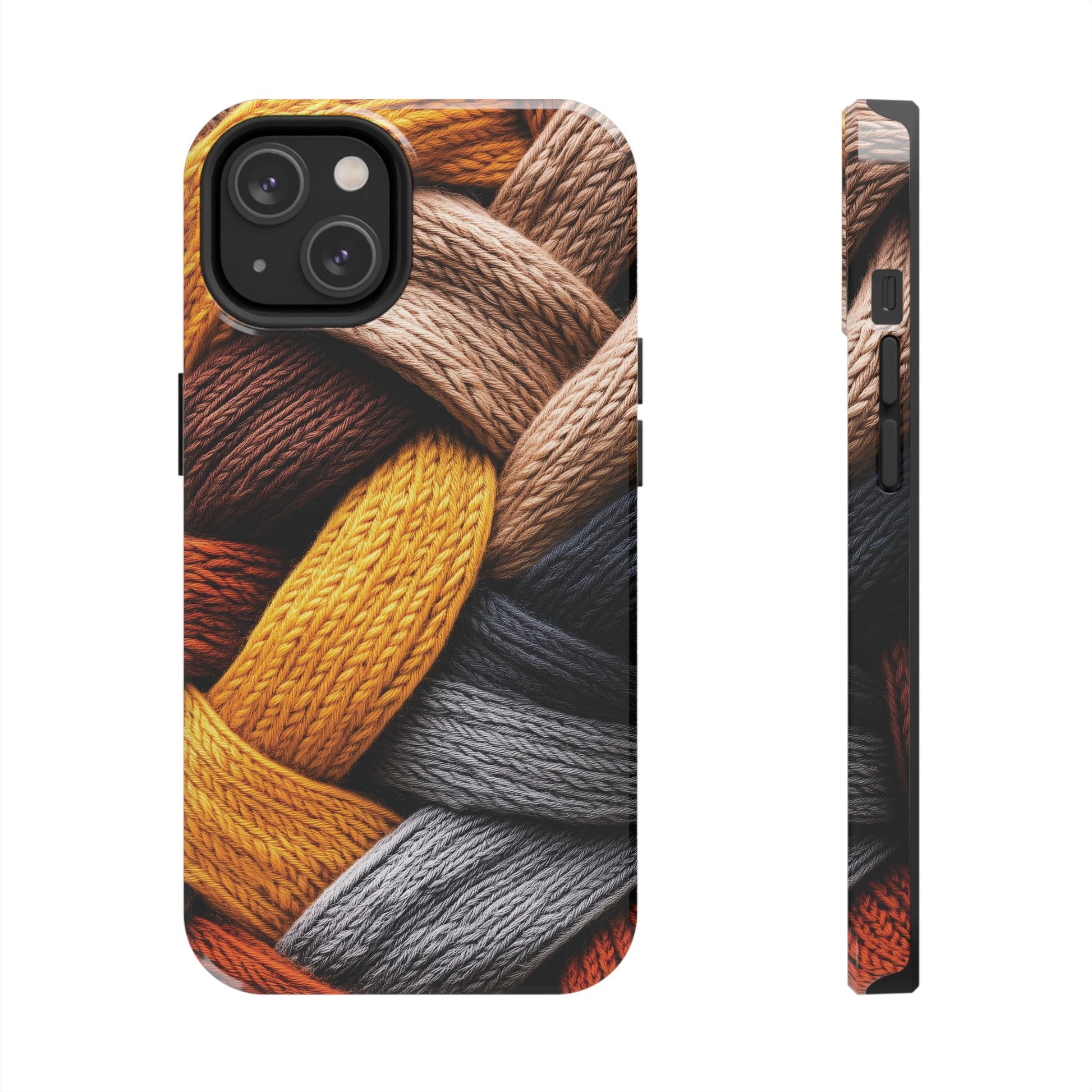 Cozy Boho Fall Knit Sweater Cottagecore Phone Case Boho Embroidered Fall Colors Phone Cover for iPhone 13 14 15 Pro, Samsung Galaxy S22 S23