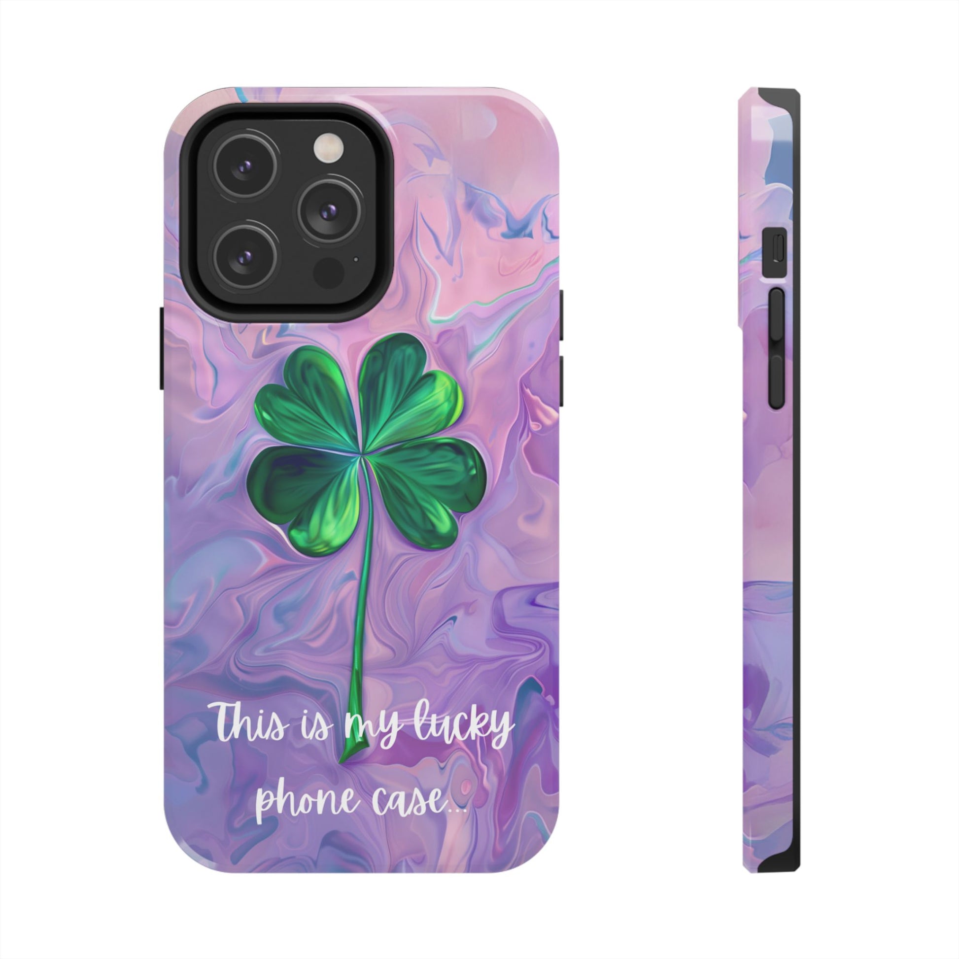 St Patrick's Day Lucky Phone Case Four Leaf Clover Durable Phone Case Good Luck Charm Protective iPhone 13 14 15 16 Pro Max Plus Galaxy