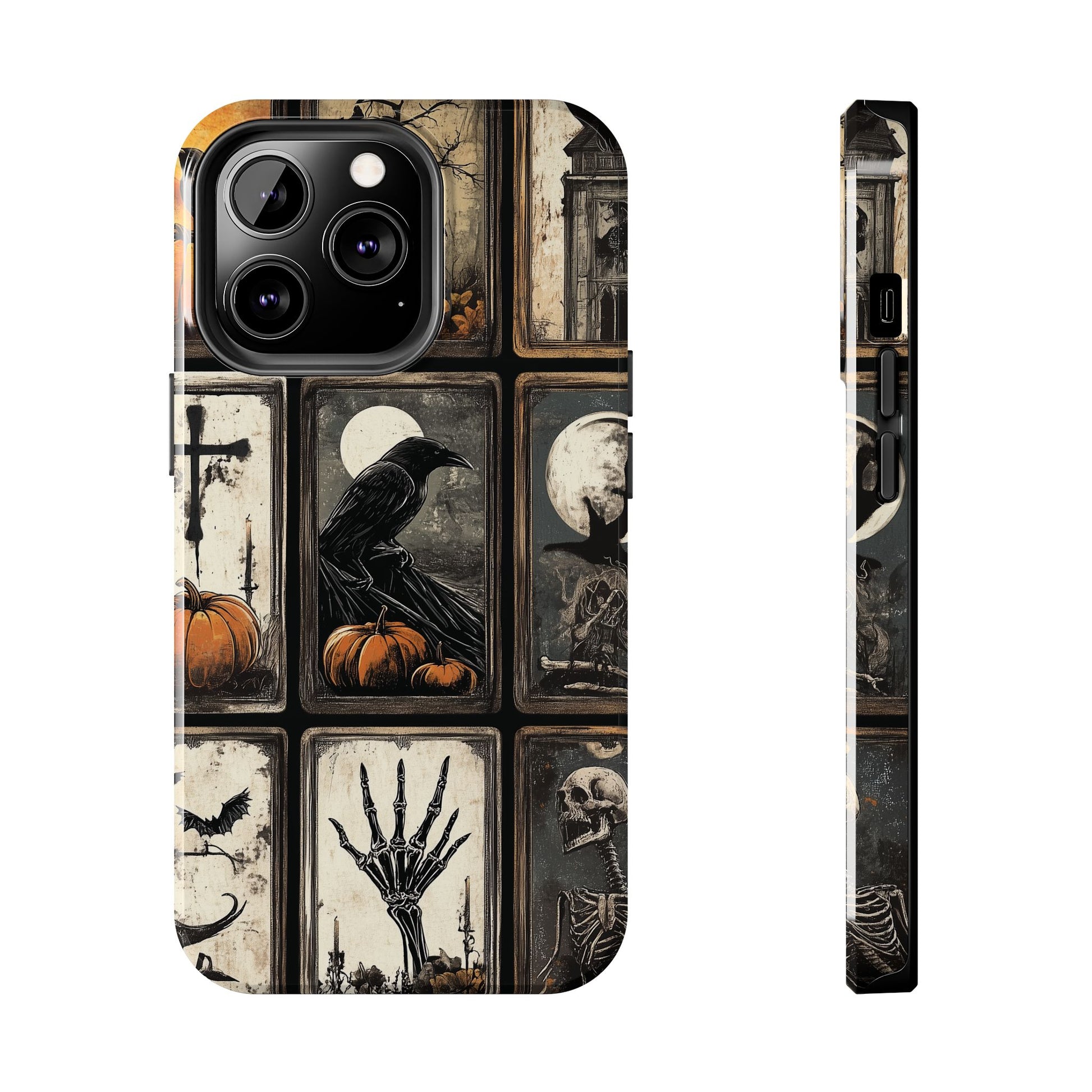 The CrowTarot Card Mystical Phone Case Psychic Dark Academia Halloween Gothic Phone Case Street iPhone 15 Pro Max Samsung Galaxy