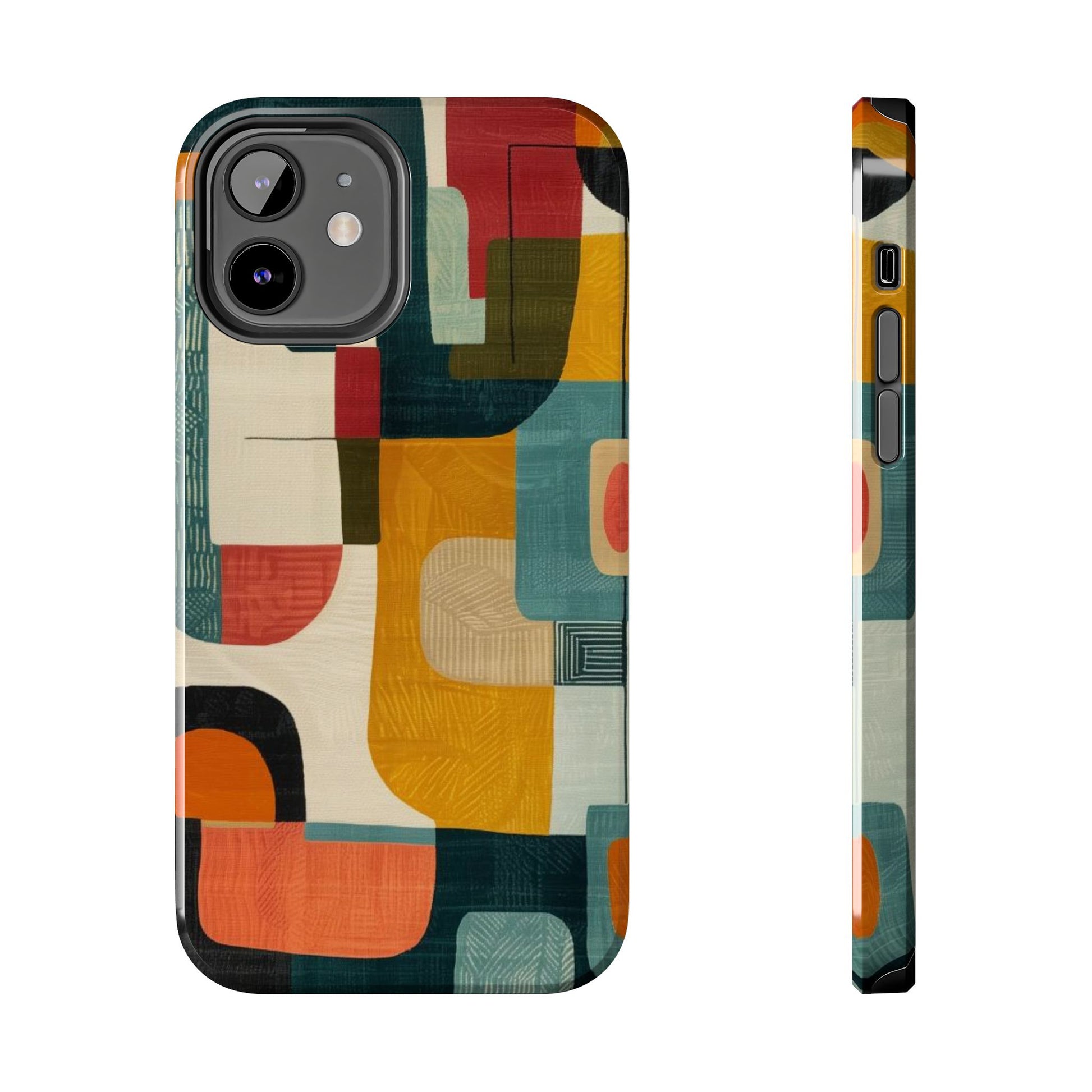 Mid mod Fun - Colorful Mid Mod Design Durable Phone Case - Vibrant and Stylish iPhone Tough Cover - Fun Retro Protection Accessory