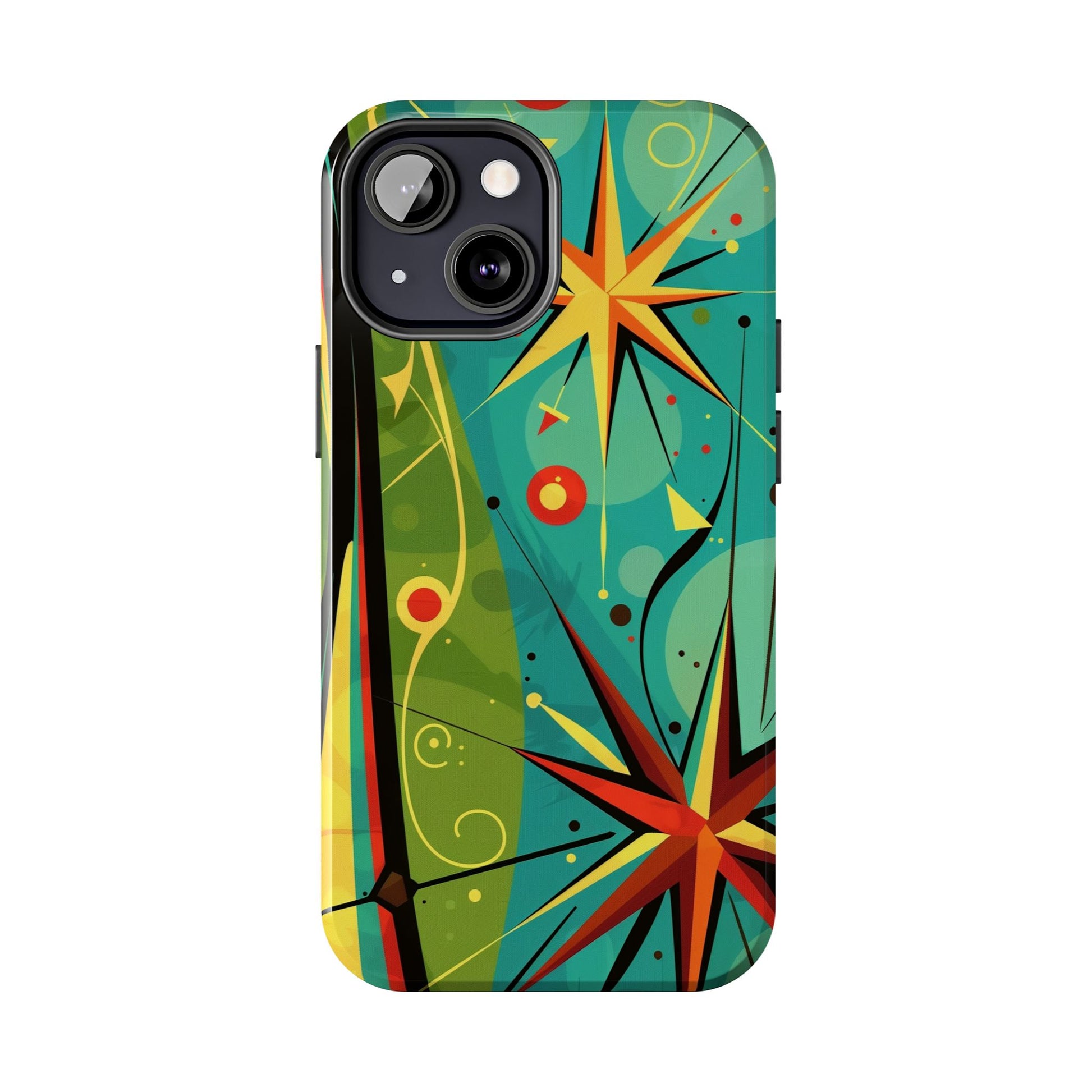 Mid Century Modern Star Design Phone Case, Earth Tone Colors, Retro Style Smartphone Cover, Vintage Phone Case, iPhone 14 Case, Apple iPhone