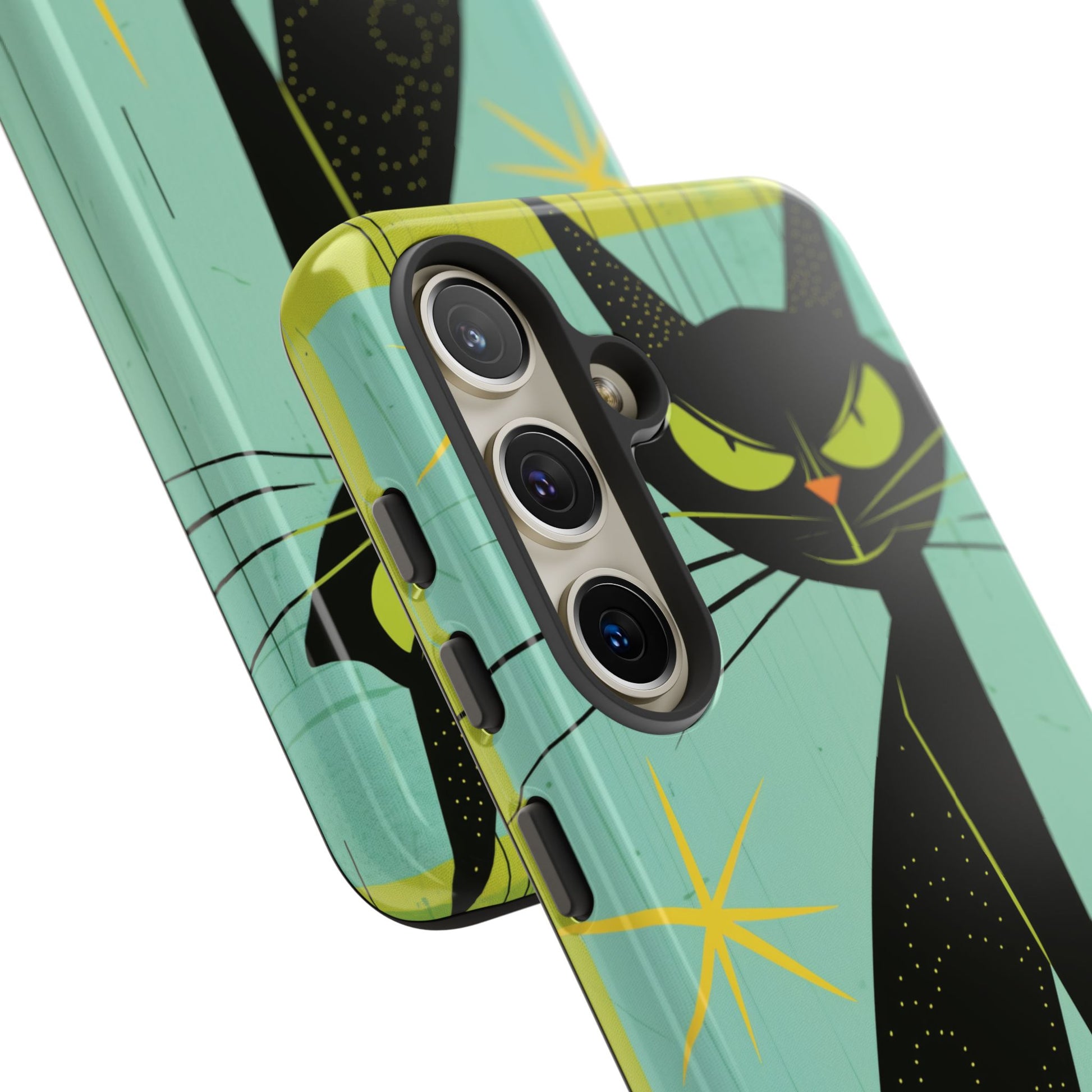 Mid-Century Modern Phone Case, Mid Mod Android Case, Atomic Cats Android Case, Retro Chic Smartphone Cover, Unique Artistic Phone Accessory
