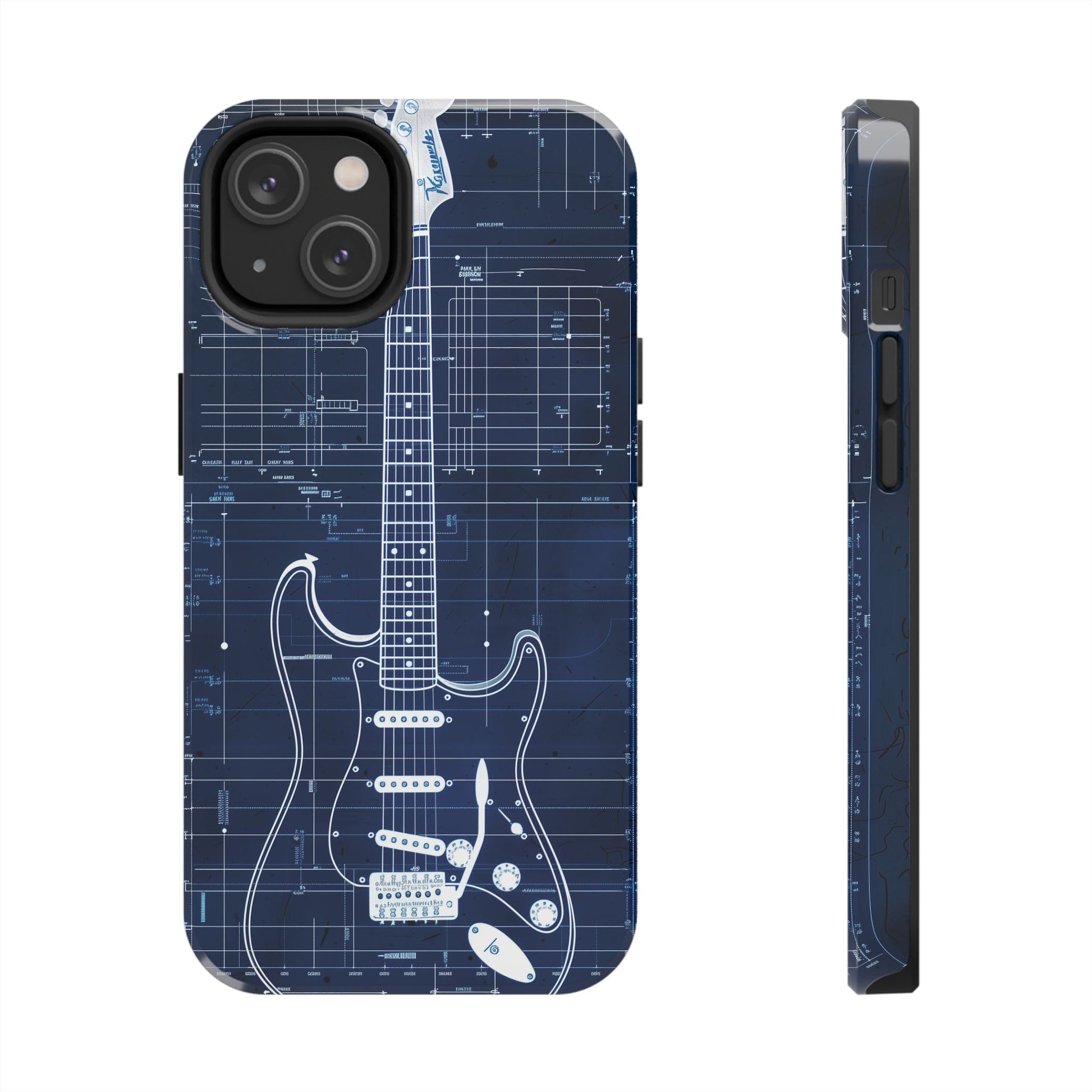 Guitar Phone Case, Guitar Blueprint iPhone Cover, Vintage Guitar Design, Custom iPhone Covers, Rock Music Phone Accessories, Musician Gift