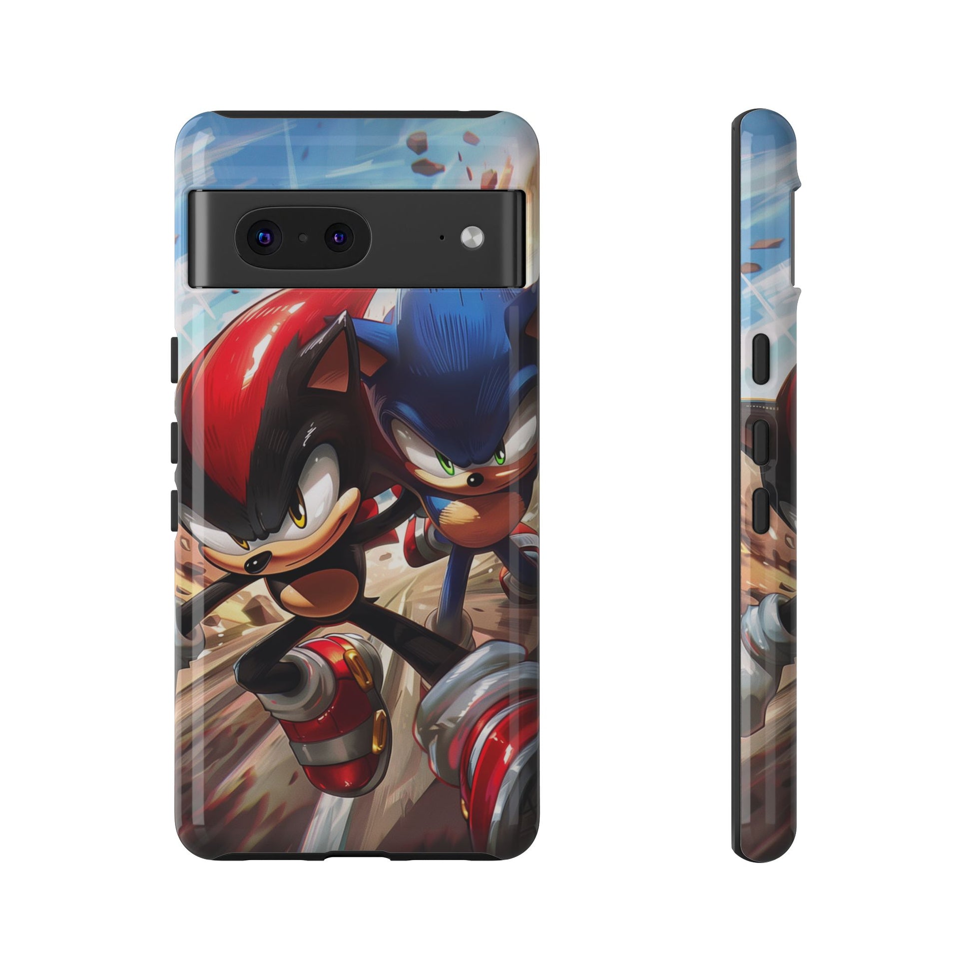 Sonic and Shadow Phone Case, Sonic and Shadow, Tough Android Case, Fun Video Game Phone Case, Retro Game Case, SEGA Video Game Android Case