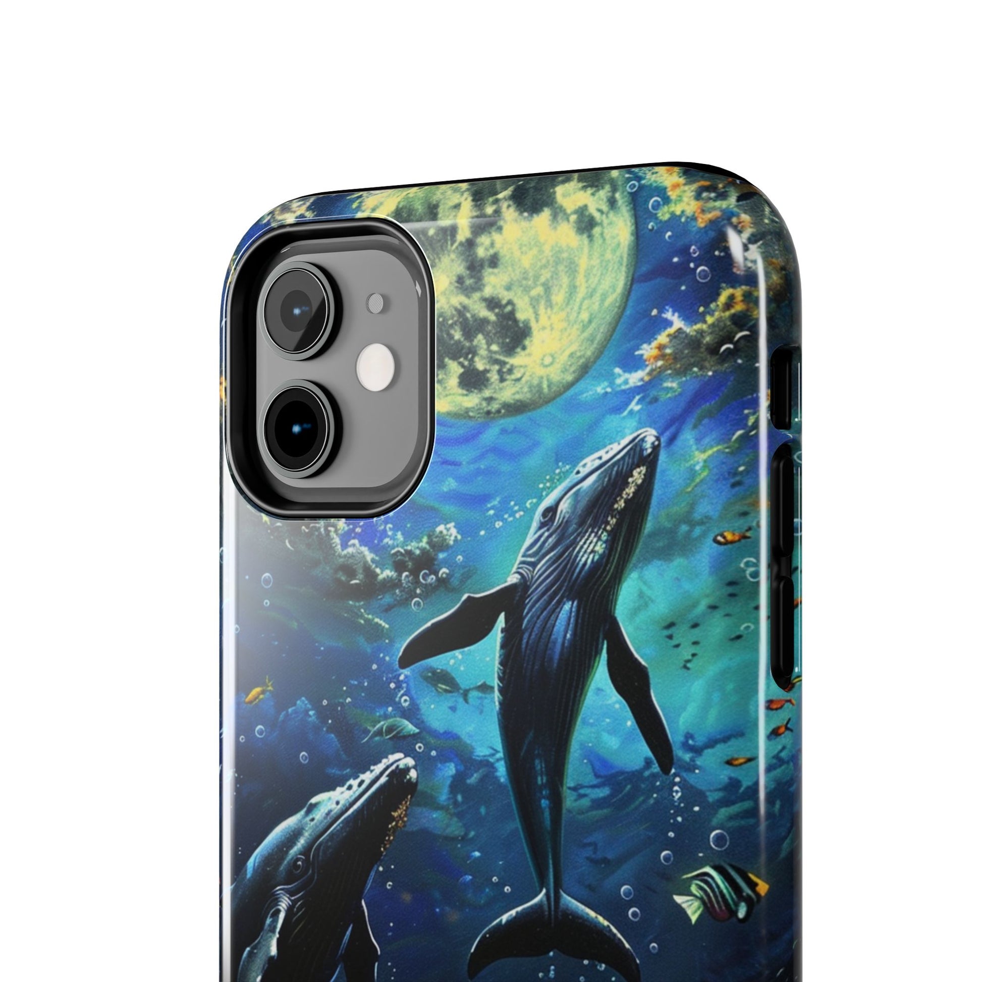 Moonlit Whales Underwater Phone Case - Durable and Stunning Protective Cover