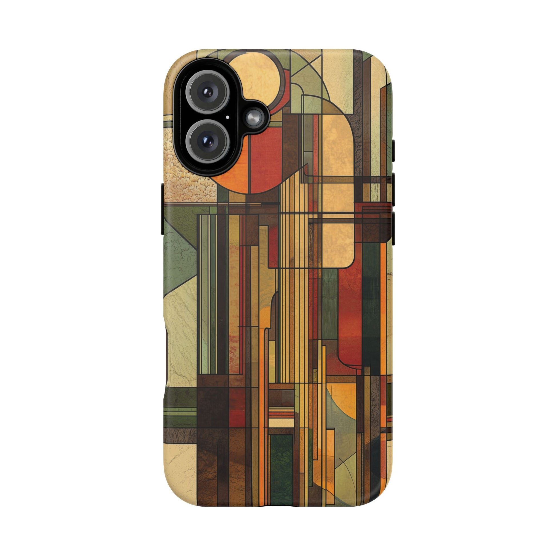 Prairie Style Frank Lloyd Wright Inspired Usonian Phone Case Geometric Stained Glass Art Deco 13 14 15 16 iPhone Pro Max Galaxy Pixel