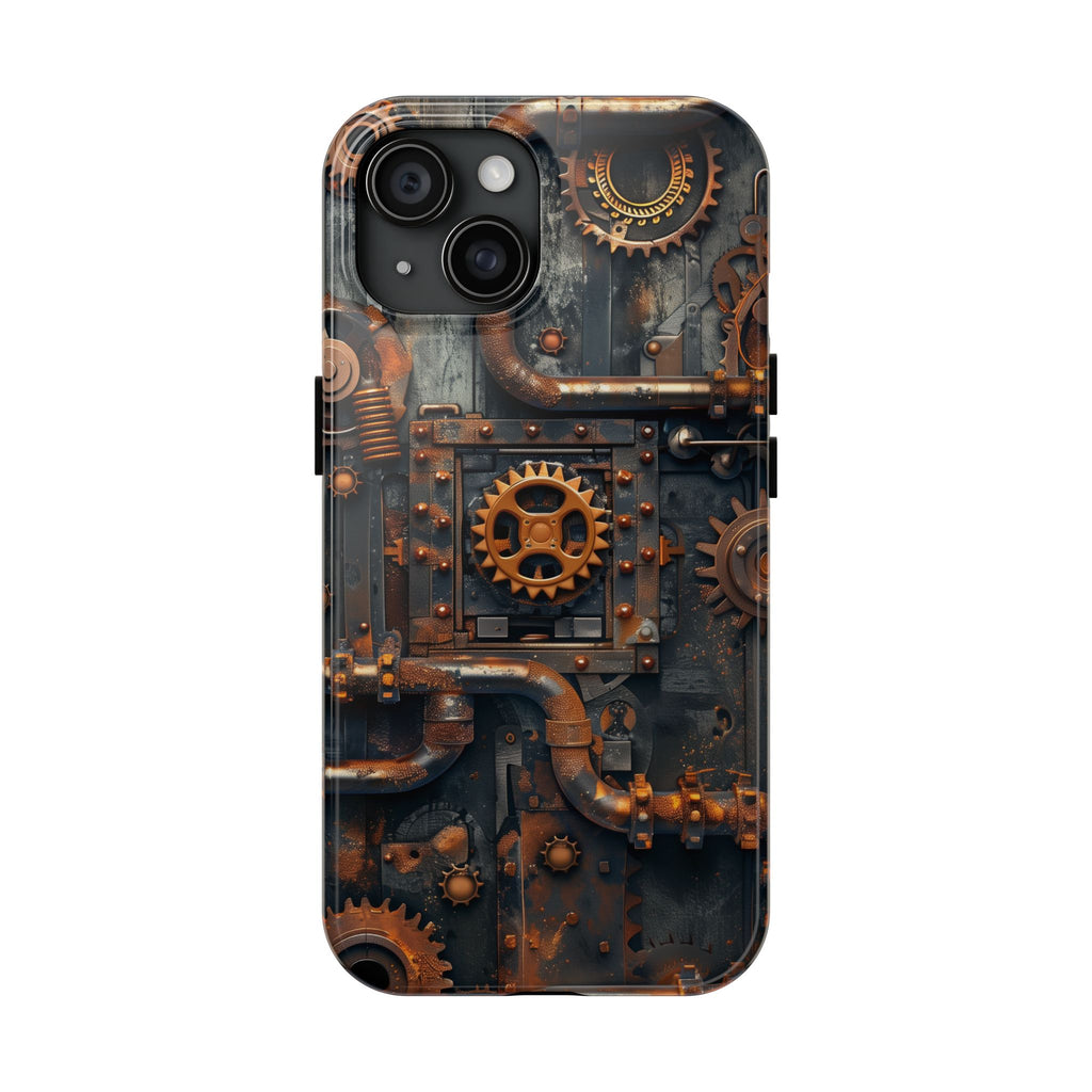 Steampunk Phone Case - Industrial Style Cover with Pipes and Cogs - Unique Steampunk Accessory for Your Phone