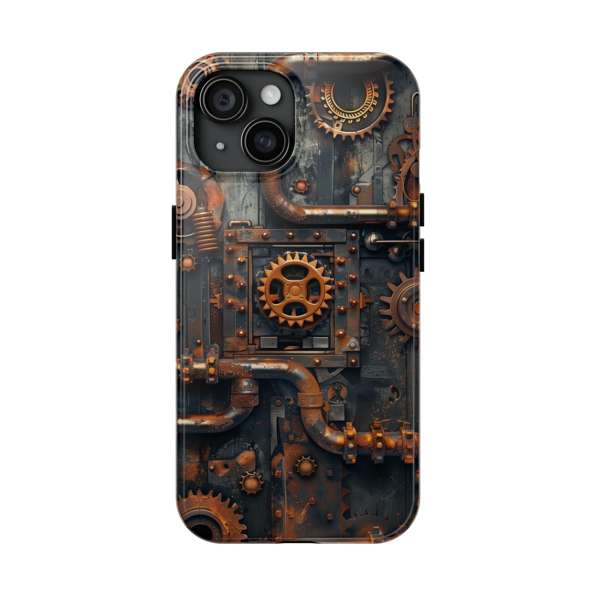 Steampunk Phone Case - Industrial Style Cover with Pipes and Cogs - Unique Steampunk Accessory for Your Phone