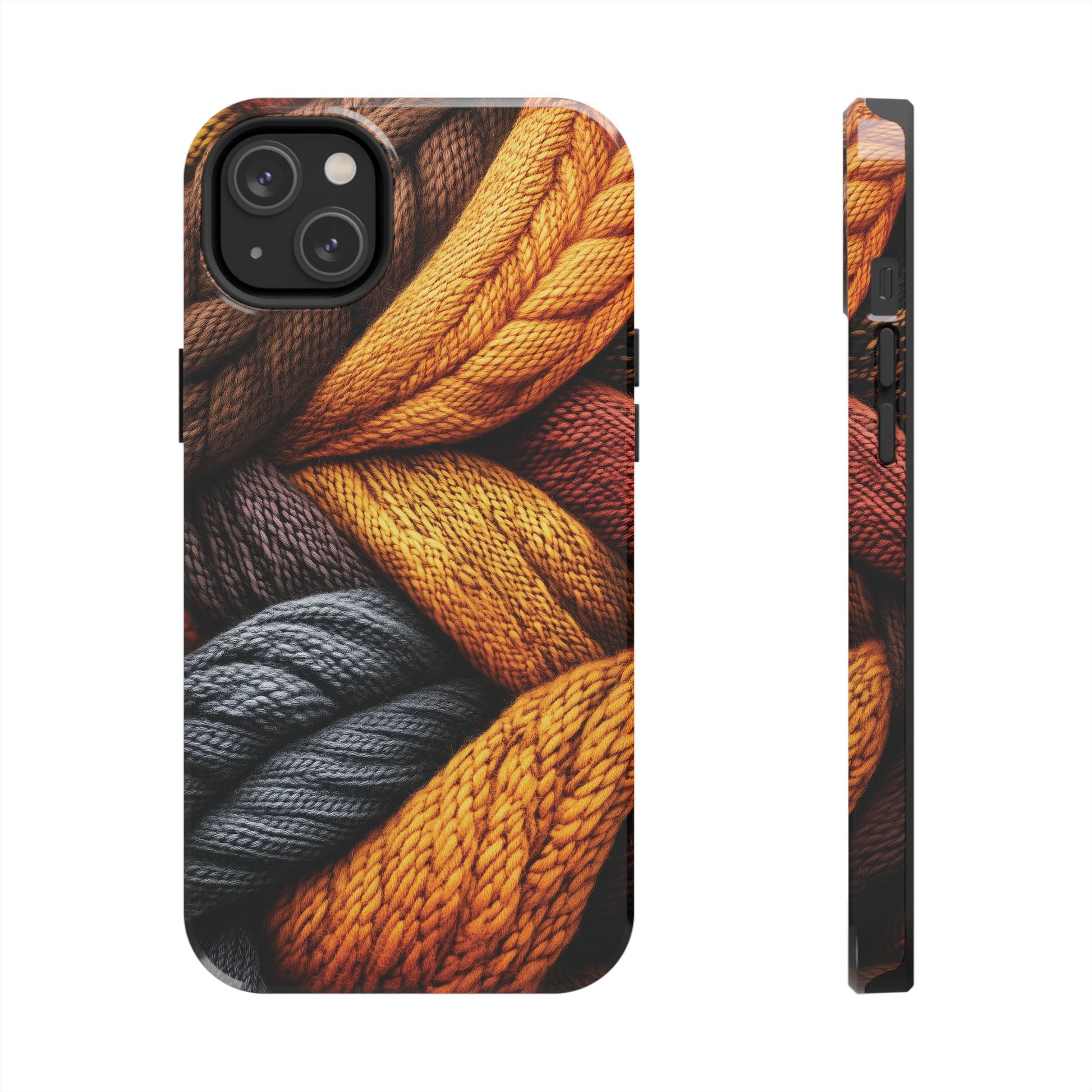 Fall Knit Sweater Cozy Cottagecore Phone Case Boho Embroidered Fall Colors Phone Cover for iPhone 13 14 15 Pro, Samsung Galaxy S22 S23