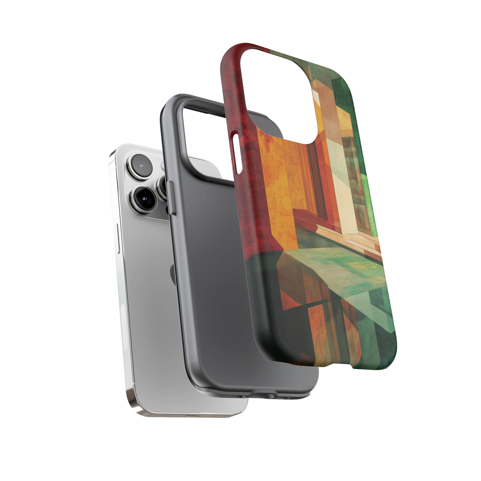 Art Deco Frank Lloyd Wright Inspired Usonian Phone Case Geometric Stained Glass Art Deco Marble Gold 13 14 15 16 iPhone Pro Max Galaxy Pixel