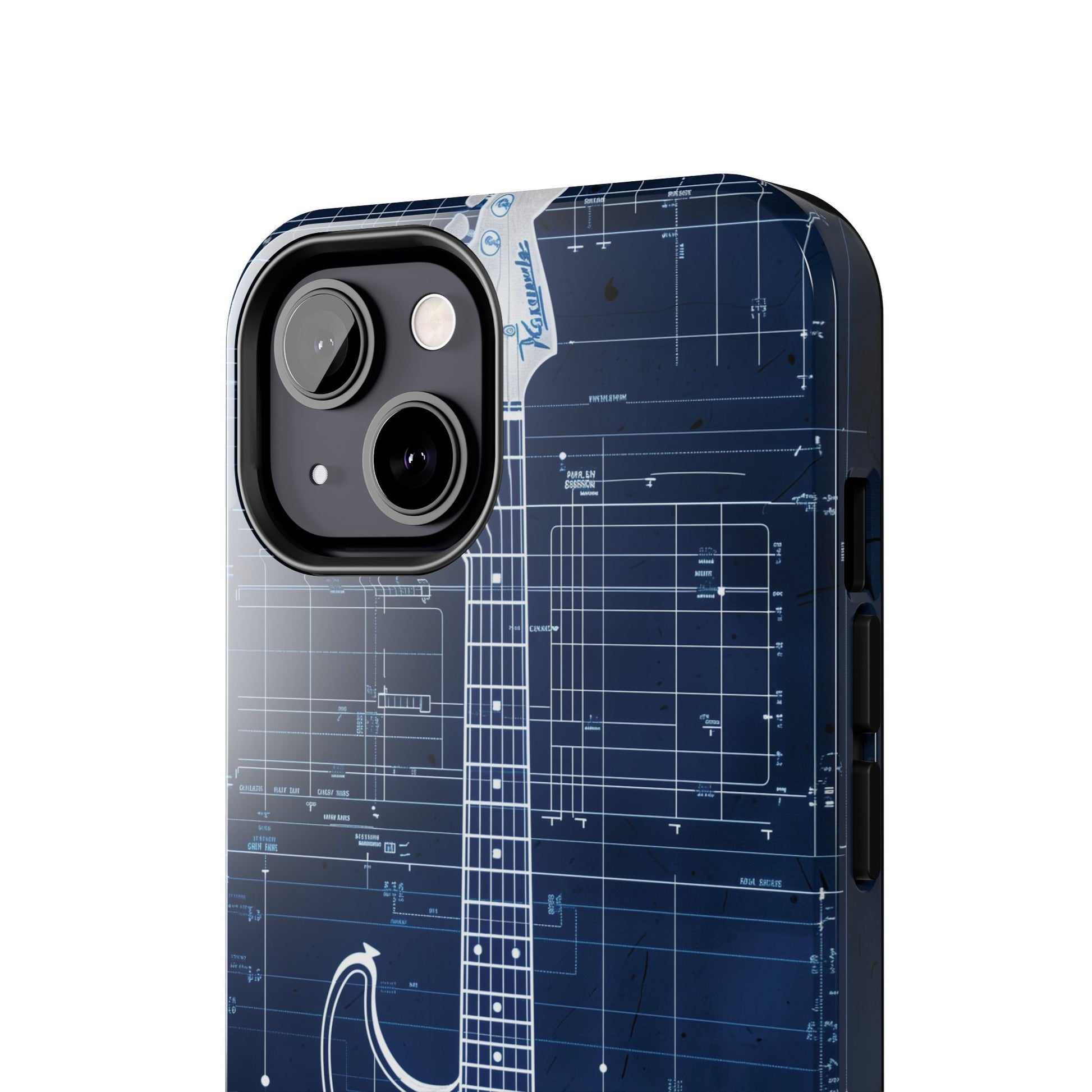 Guitar Phone Case, Guitar Blueprint iPhone Cover, Vintage Guitar Design, Custom iPhone Covers, Rock Music Phone Accessories, Musician Gift