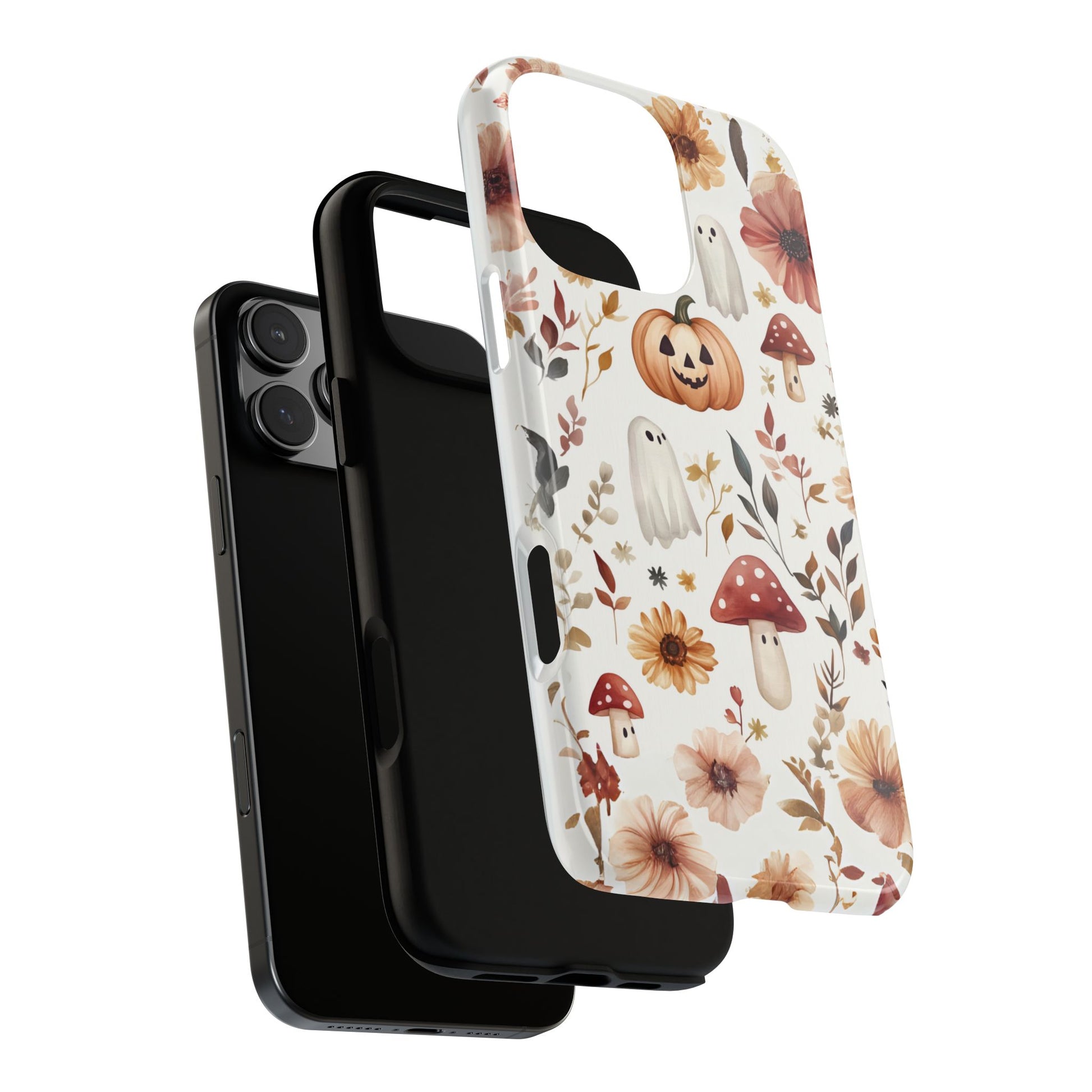 Cottagecore Fall Floral Phone Case for iPhone Samsung Pixel Autumn Pumpkin Tough Case iPhone 16 15 14 13 Pro Max