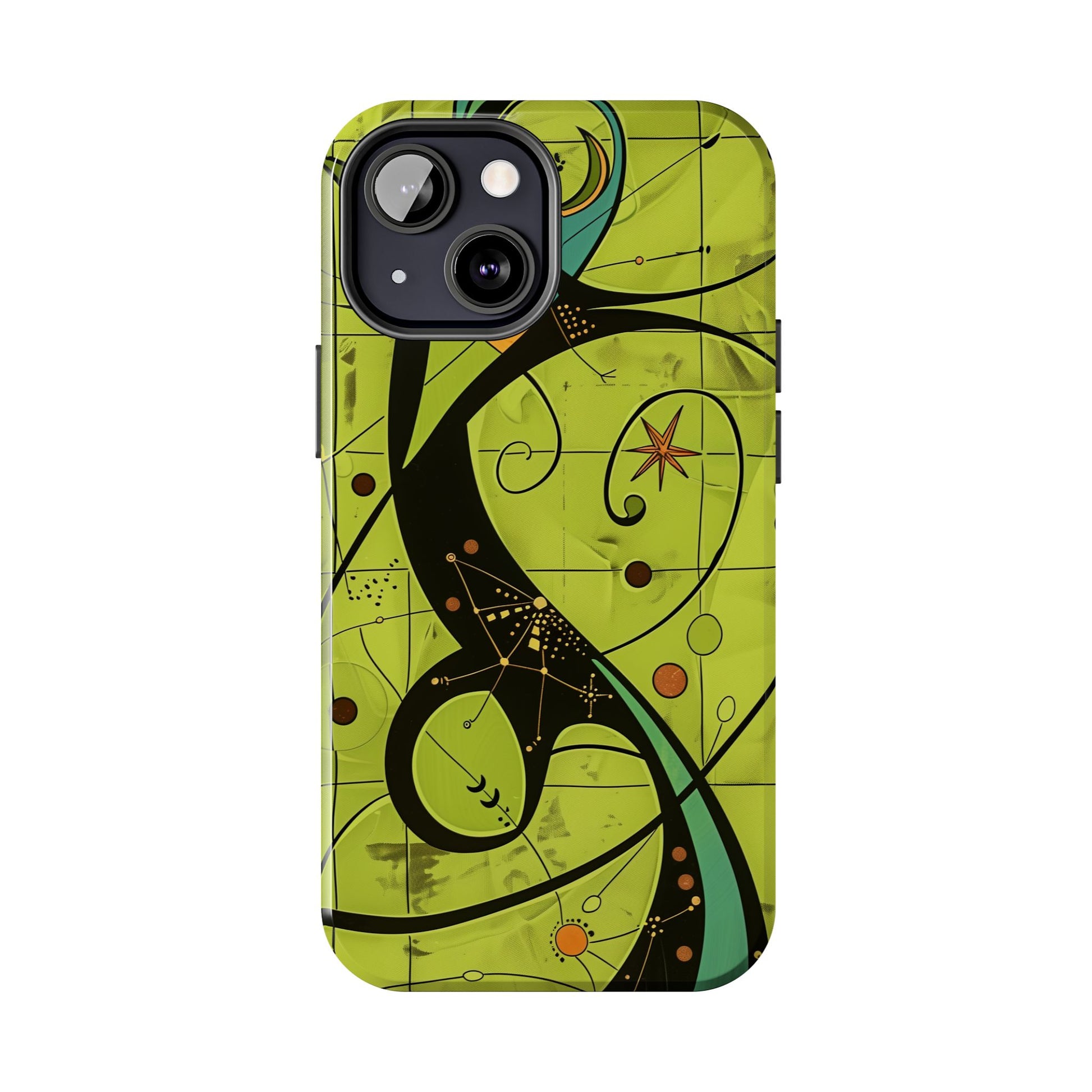Mid Century Modern Star Design Phone Case, Earth Tone Colors, Retro Style Smartphone Cover, Vintage Phone Case, iPhone 14 Case, Apple iPhone