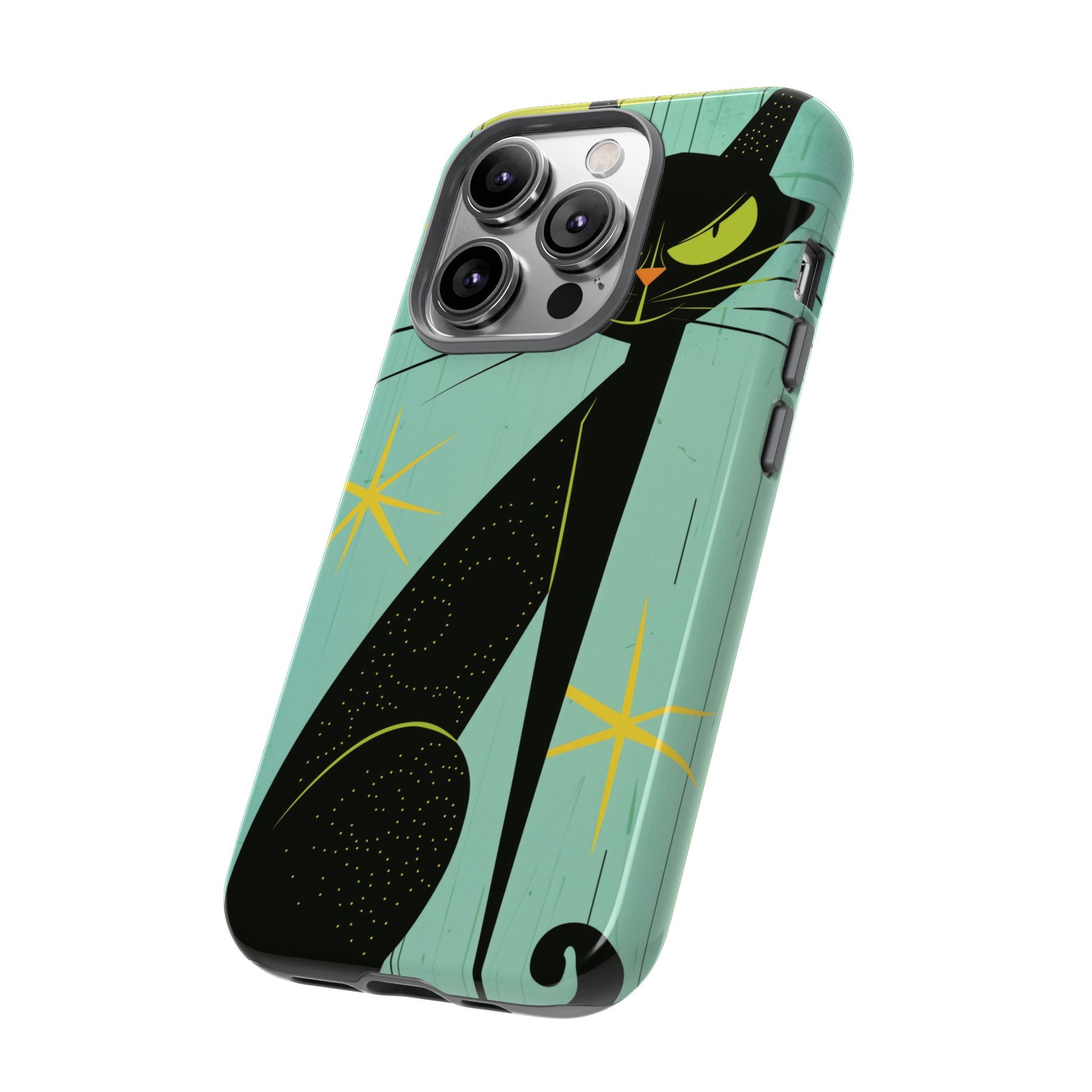 Mid-Century Modern Phone Case, Mid Mod Android Case, Atomic Cats Android Case, Retro Chic Smartphone Cover, Unique Artistic Phone Accessory
