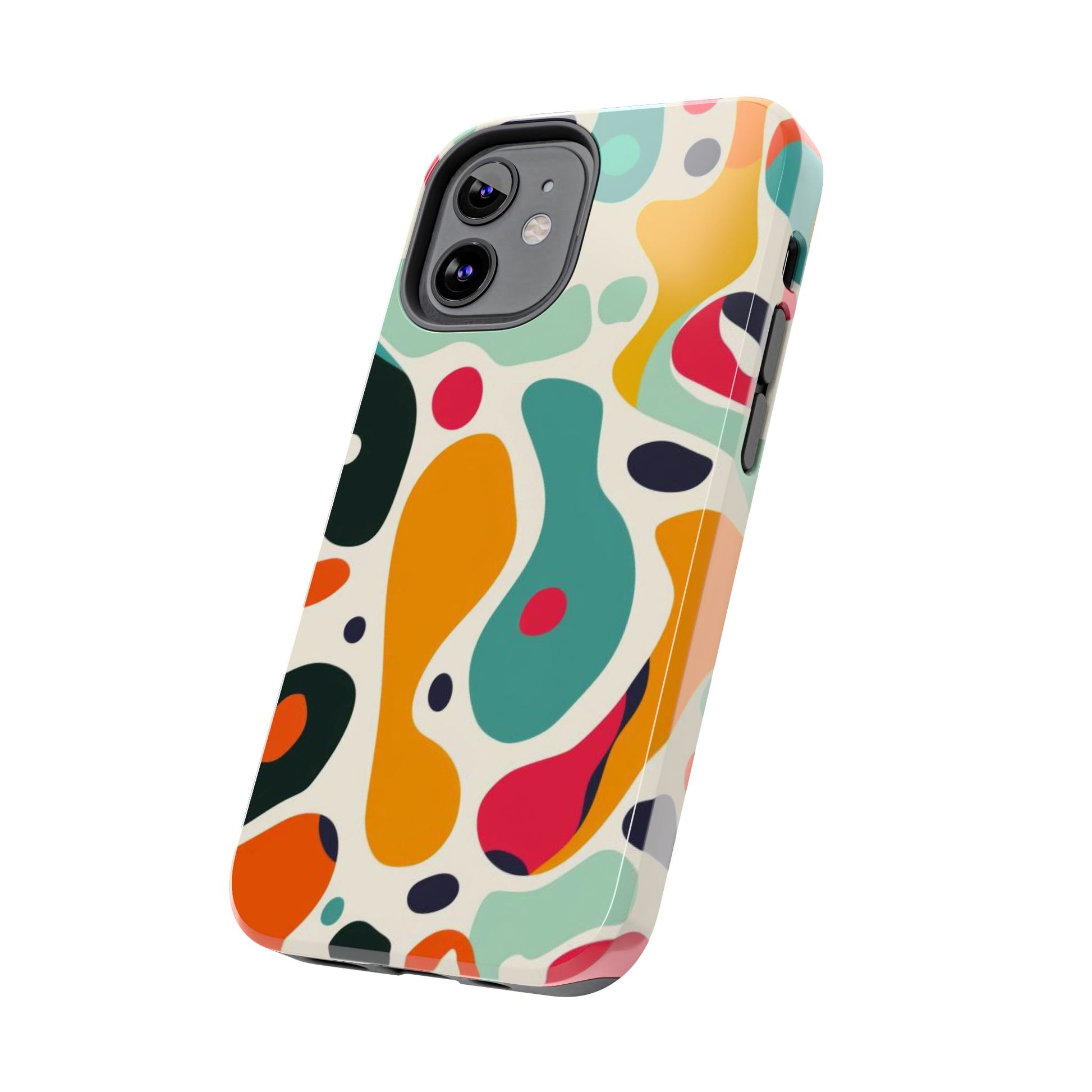 Mid Mod Fun Spots - Colorful Mid Mod Design Durable Phone Case - Vibrant and Stylish iPhone Tough Cover - Fun Retro Protection Accessory