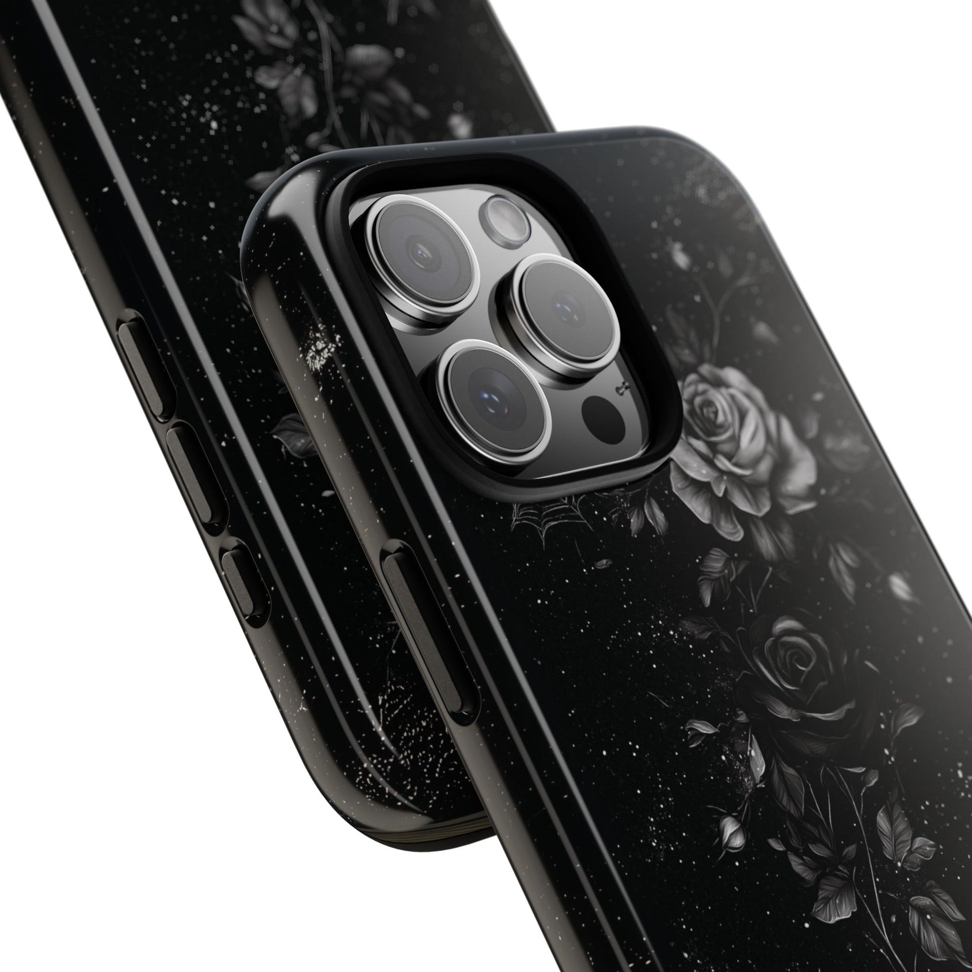 Gothic Floral Phone Case Dark Academia Black Roses Spider Webs Space Witchcraft Night Sky iPhone 13 14 15 16 Pro Max Galaxy Pixel