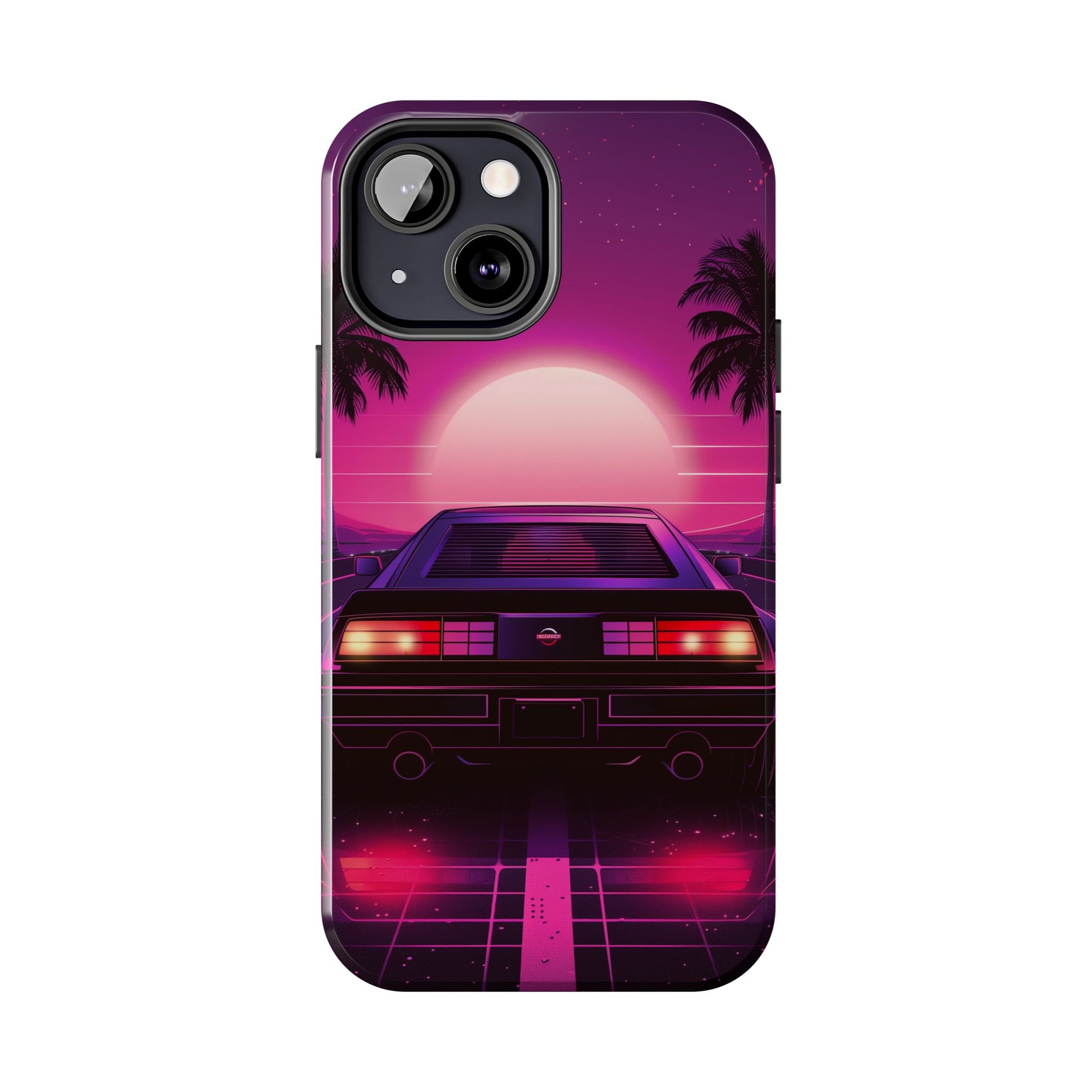Durable 80s Retro Car Phone Case - Tough Vintage Design - Protective Mobile Cover - Fun Classic Car Accessory