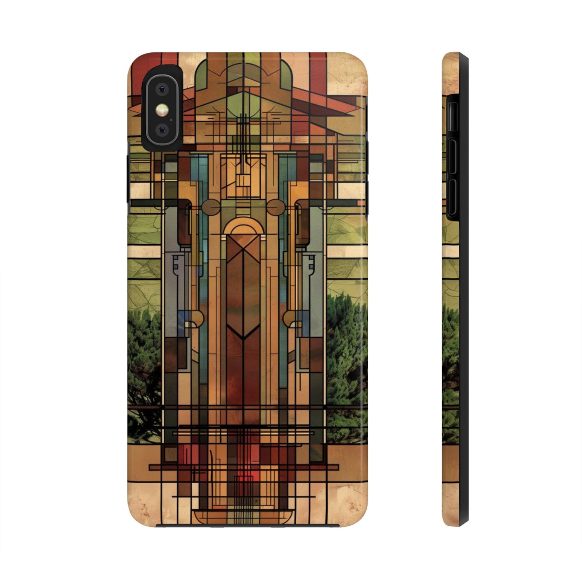 Art Deco Frank Lloyd Wright Inspired Nature Phone Case - Stylish Architectural Design iPhone tough Cover - Unique Nature-Inspired Accessory