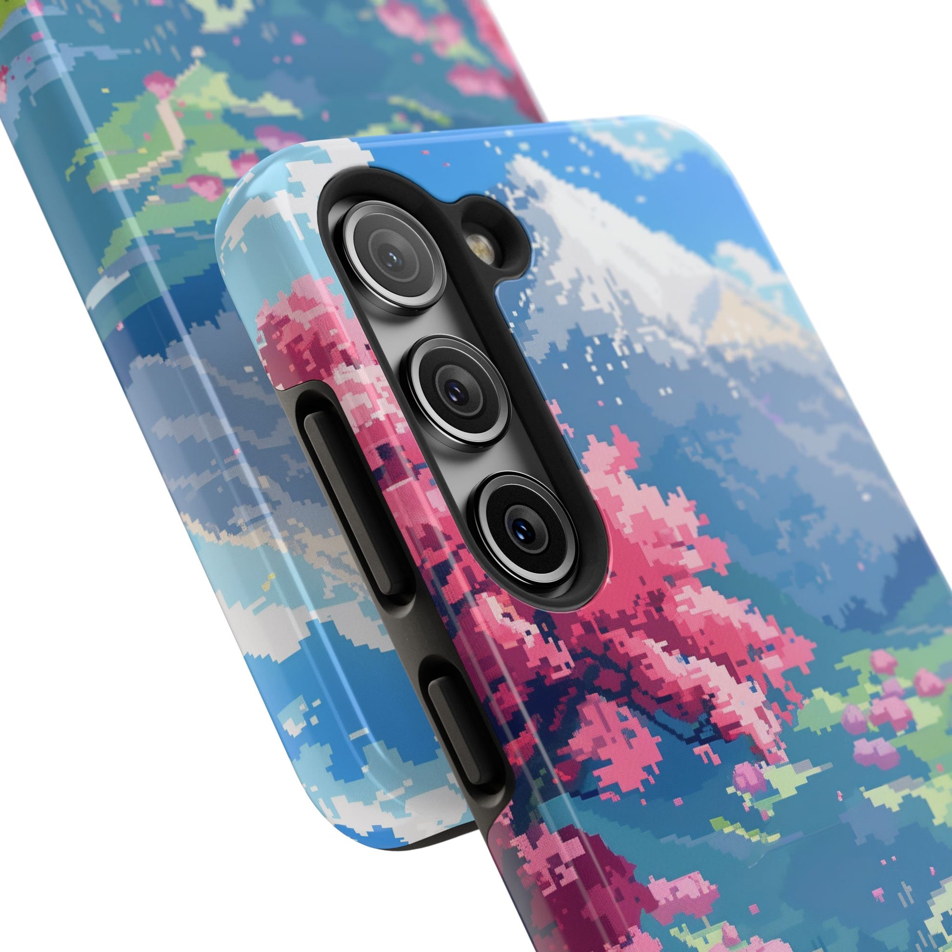 Pixel Art Video Game Landscapes Phone Case, Retro Gaming Pixelated Design, Geeky Gamer Phone Cover, Unique Video Game Art Accessories