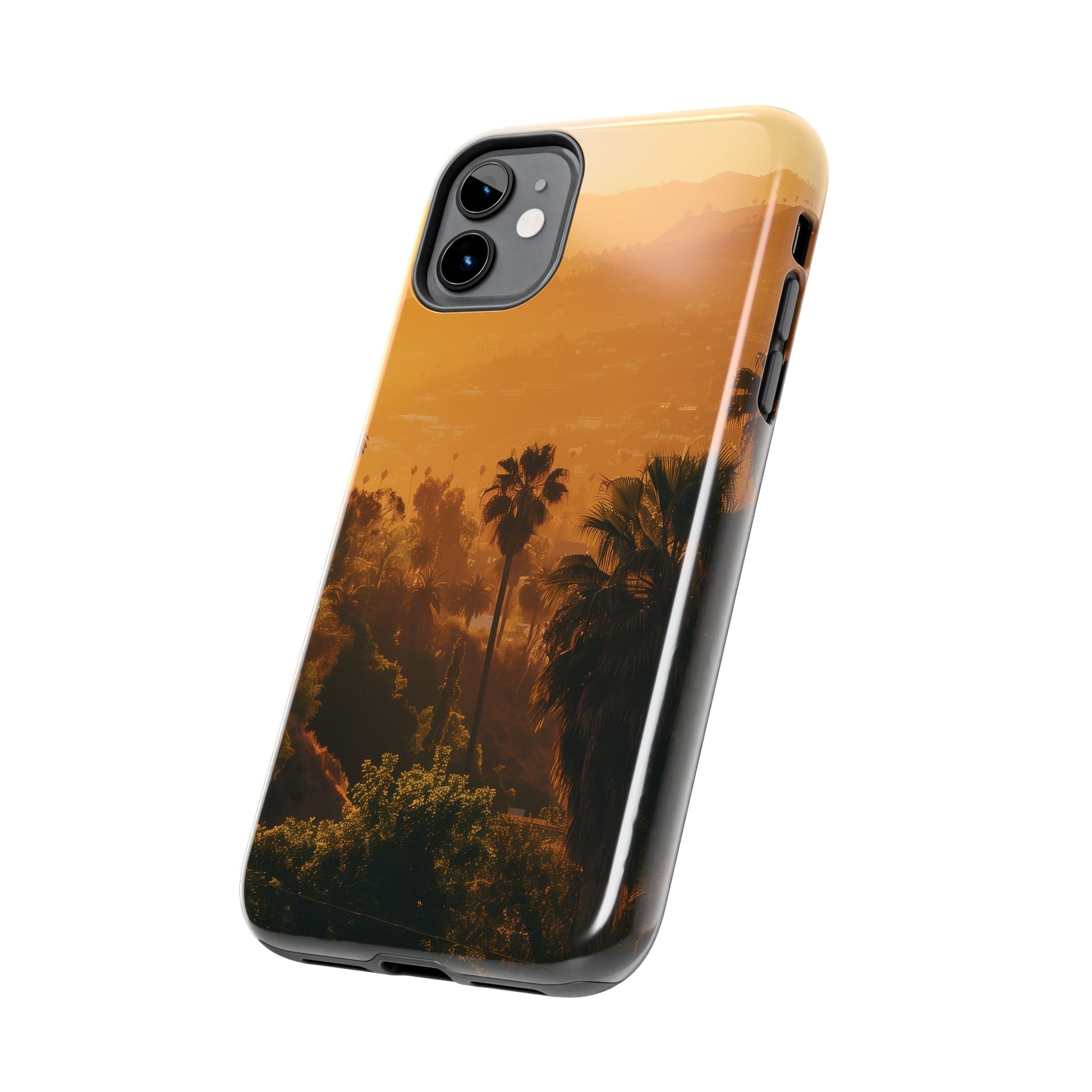 Los Angeles Sunset iPhone Case, Golden Hour Scenic View, Hollywood Hills Sunset Phone Case, Palm Trees Phone Case, iphone 15 pro max case