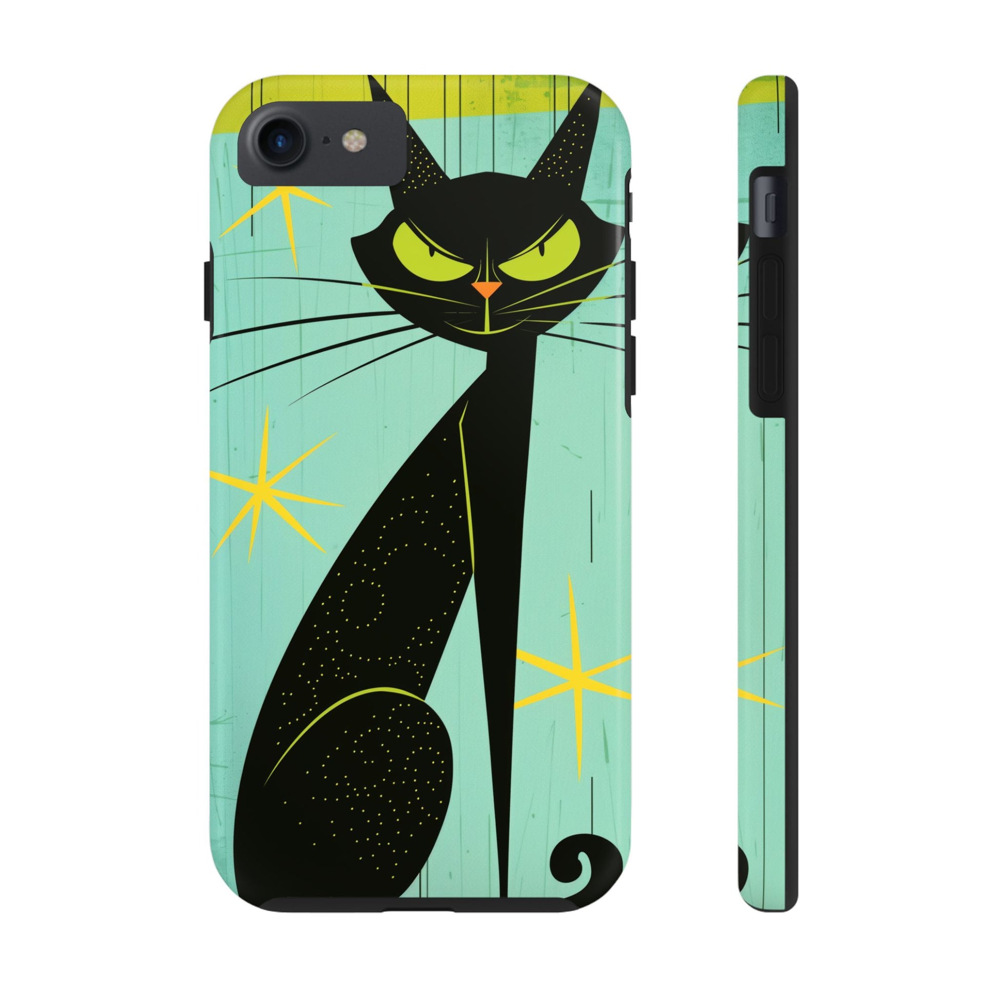 Mid-Century Modern Phone Case, Mid Mod iPhone Case, Atomic Cats iPhone Case, Retro Chic Smartphone Cover, Unique Artistic Phone Accessory