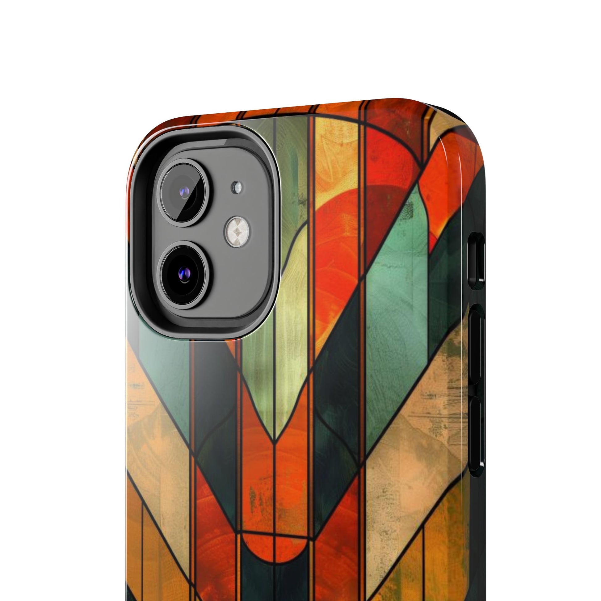 Noir Art Deco Colorful Stained Glass - Durable Dual Layer Iphone Case - Architect Phone Case