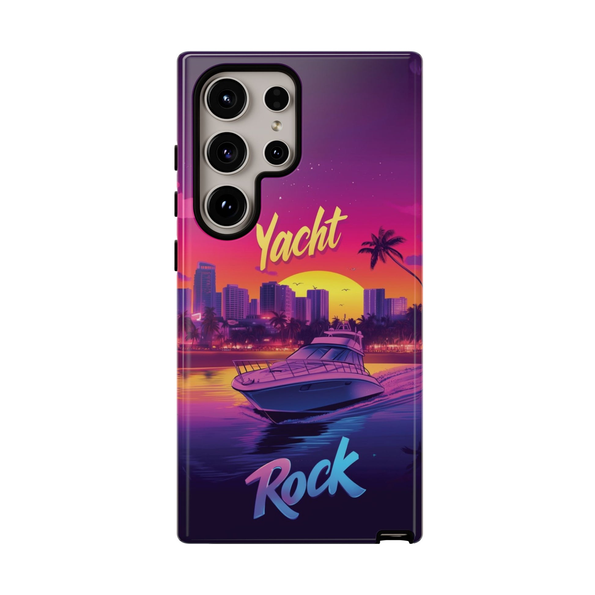 Yacht Rock Custom Phone Case iPhone 13 14 15 16 Pro Max Sunset Cruise Harbor Miami Vice Yacht Rock Gift Boating Captain South Beach Surfing