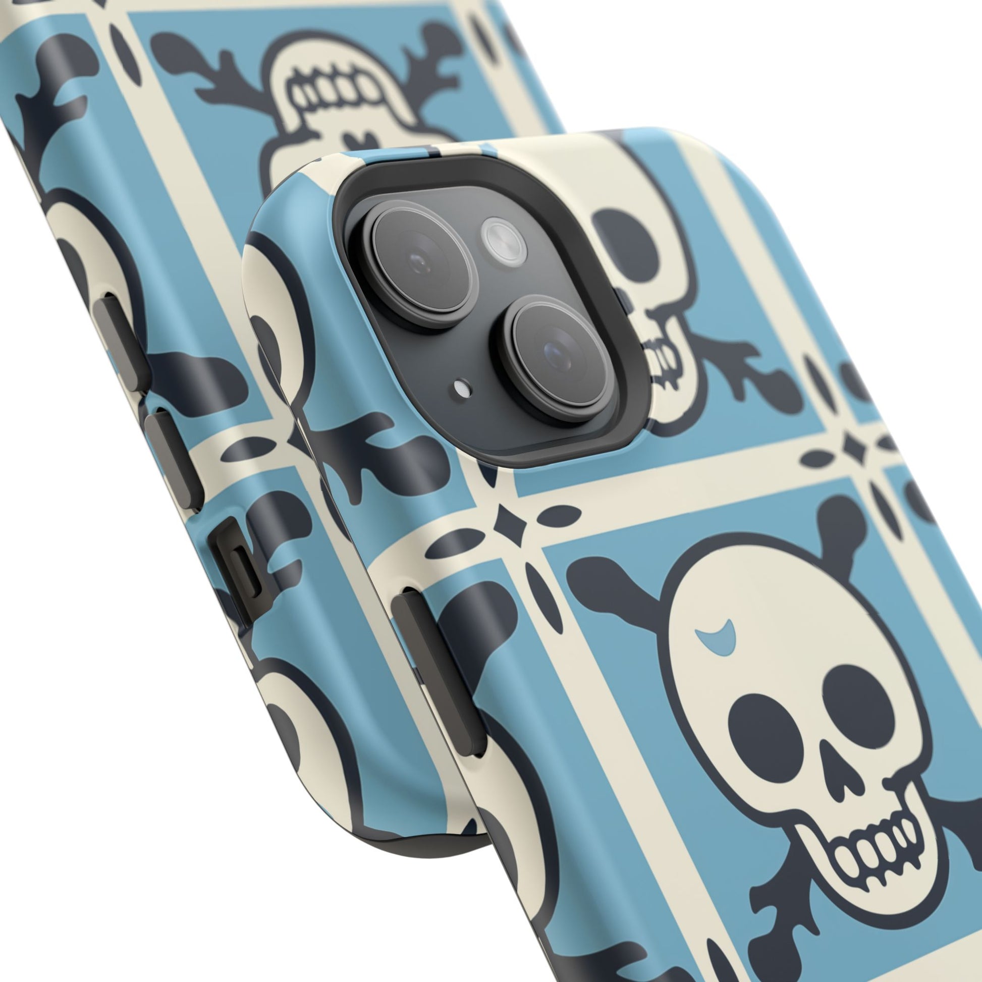 Cute Skull Phone Case Sugar Skull Ghingham Impact-Resistant Cover Goth Skull, Halloween Gift iphone 13 14 15 16 Pro Max